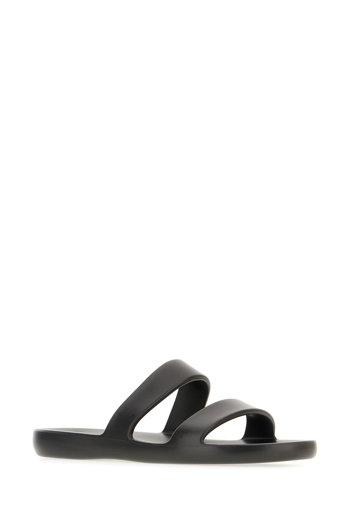 The Row Foam Rubber Dual-band Slide Sandals In Black