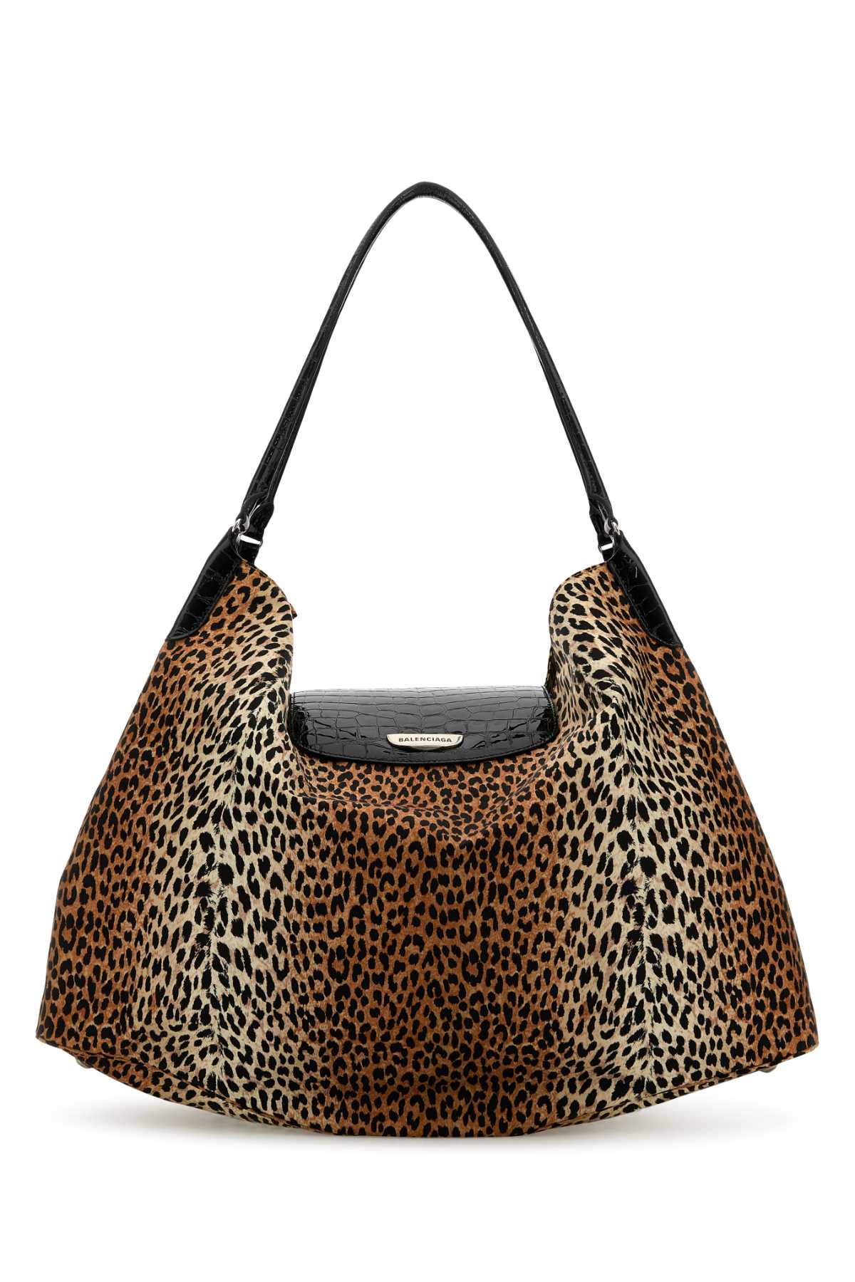 Shop Balenciaga Printed Nylon Large Genã¨ve Shopping Bag In Leopardblack