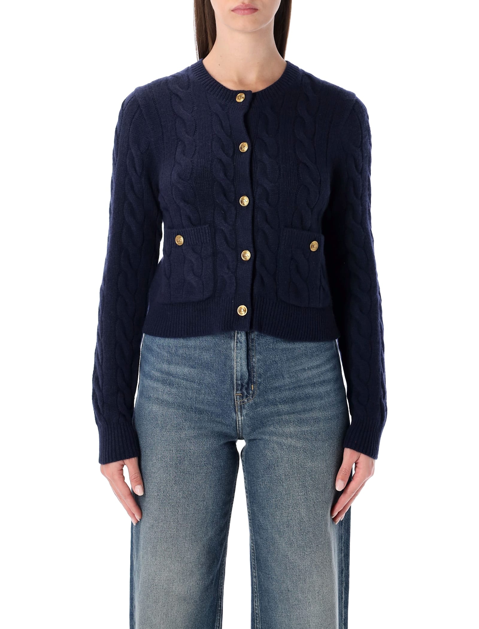 Polo Ralph Lauren Wool And Cashmere Cardigan In Blue