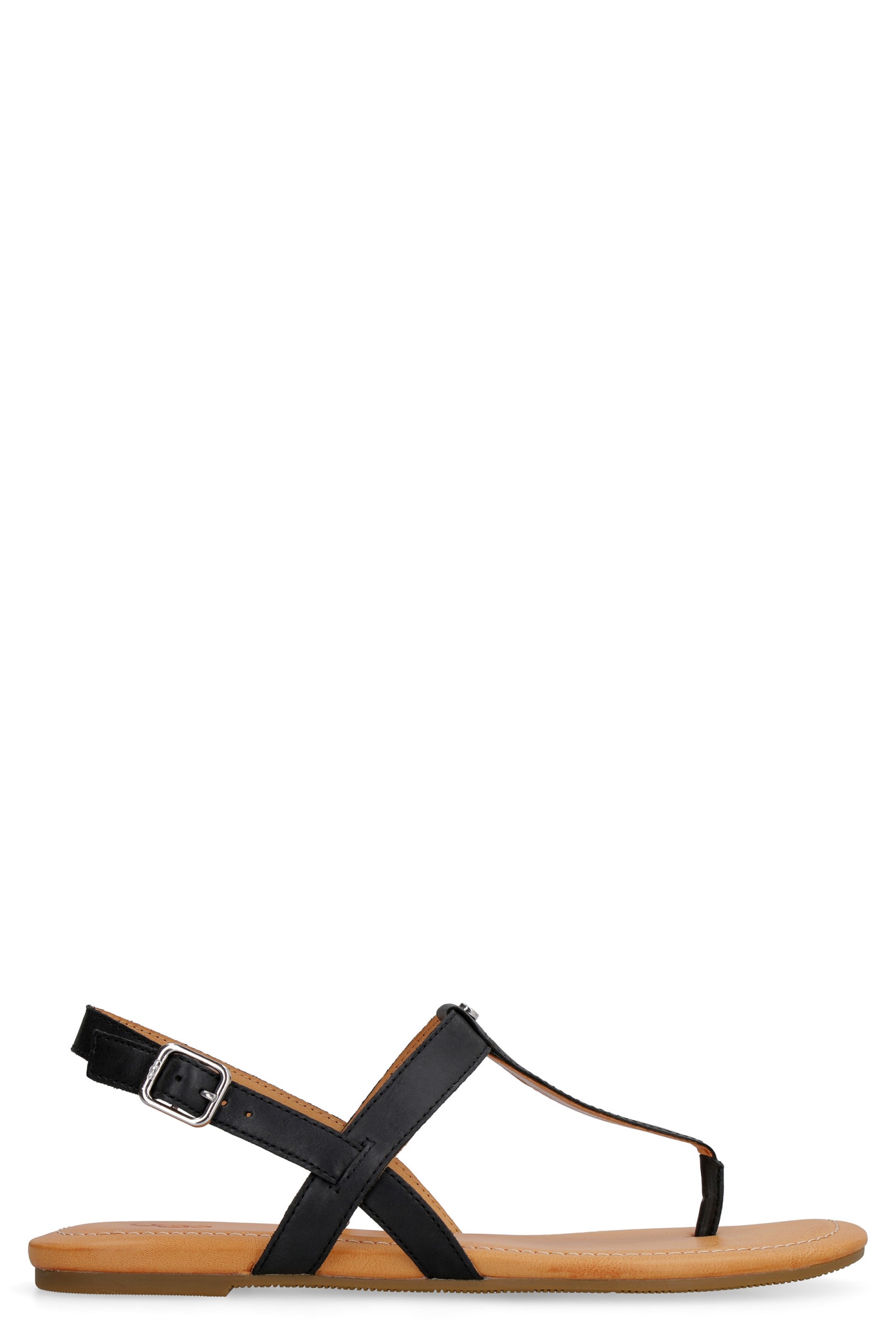 UGG DINUBA LEATHER SANDALS,1112679 BLACK