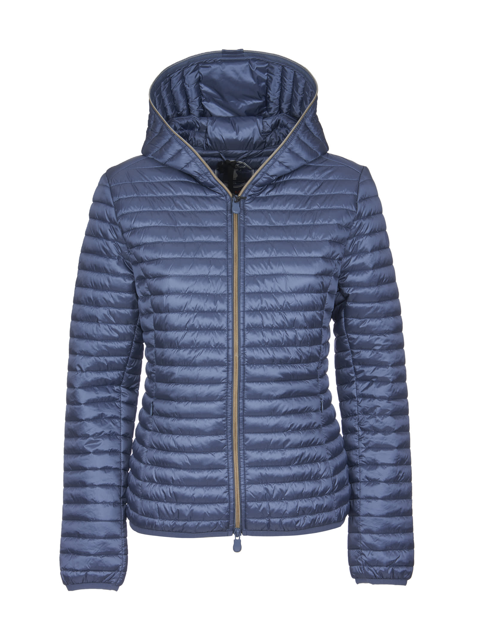 Save The Duck Alexa Short Hooded Puffer Jacket In Avion