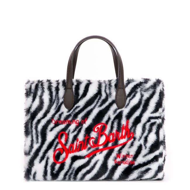 MC2 Saint Barth Zebra Teddy Fabric Handbag