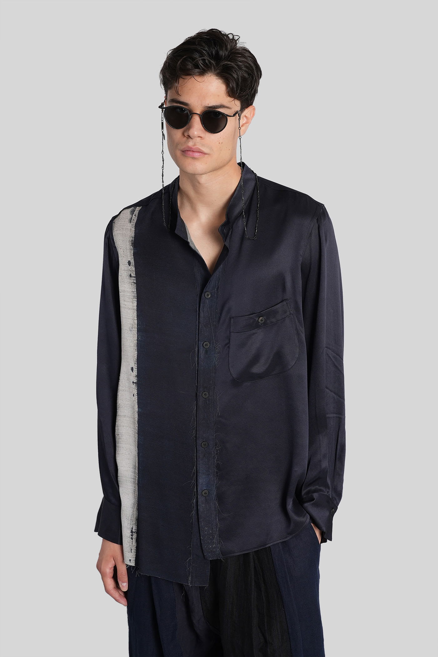 Shirt In Blue Silk