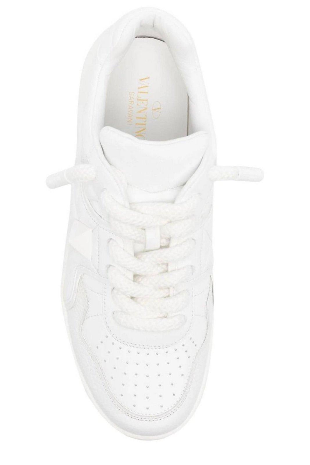 Shop Valentino Garavani One Stud Xl Lace-up Sneakers In Bianco