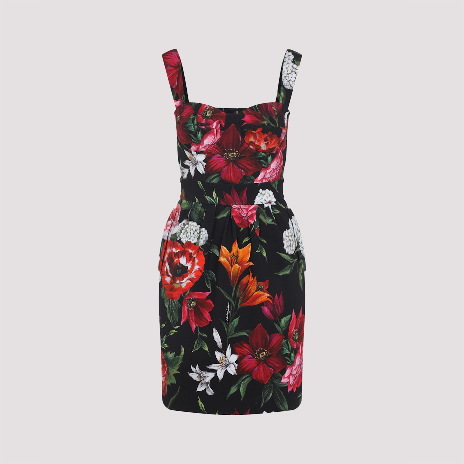 Dolce & Gabbana Floral-print Woven Mini Dress In Multi