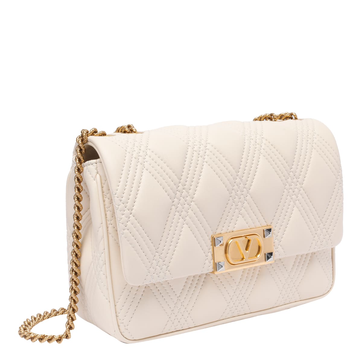 Valentino Medium Shoulder Bag Quiltie 67 In White