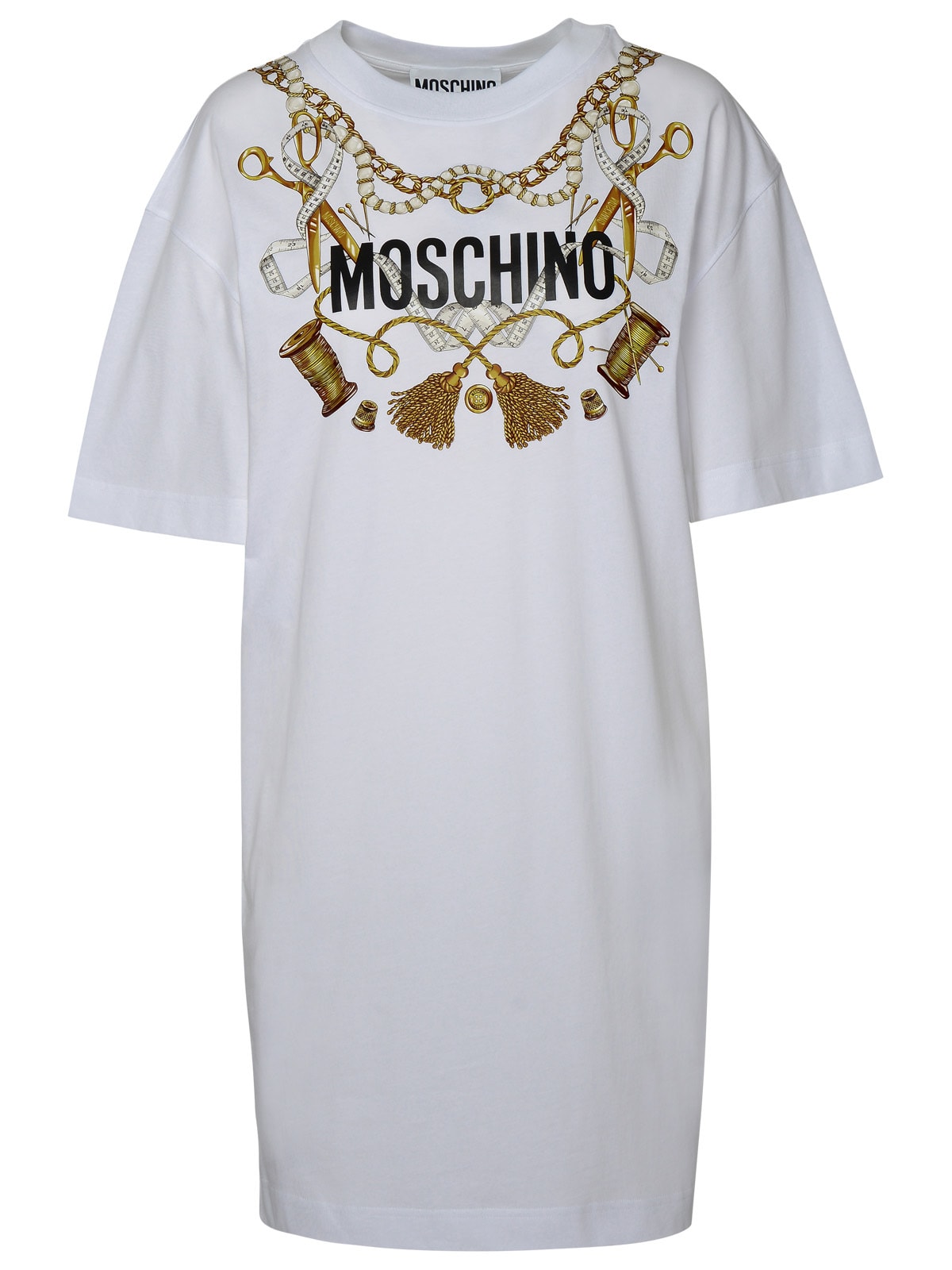 Shop Moschino White Cotton Dress