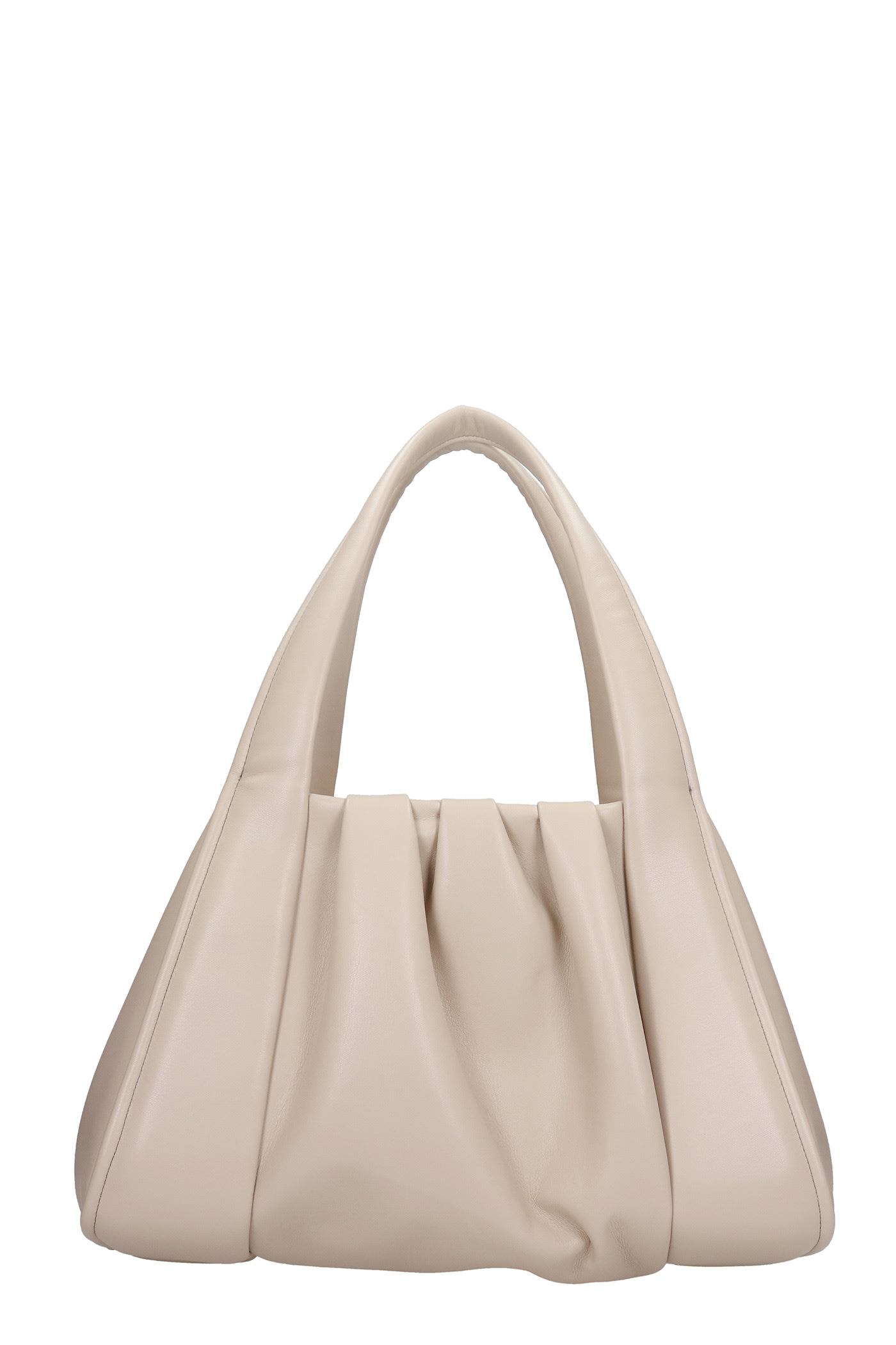 THEMOIRè Irida Basic Shoulder Bag In Beige Leather
