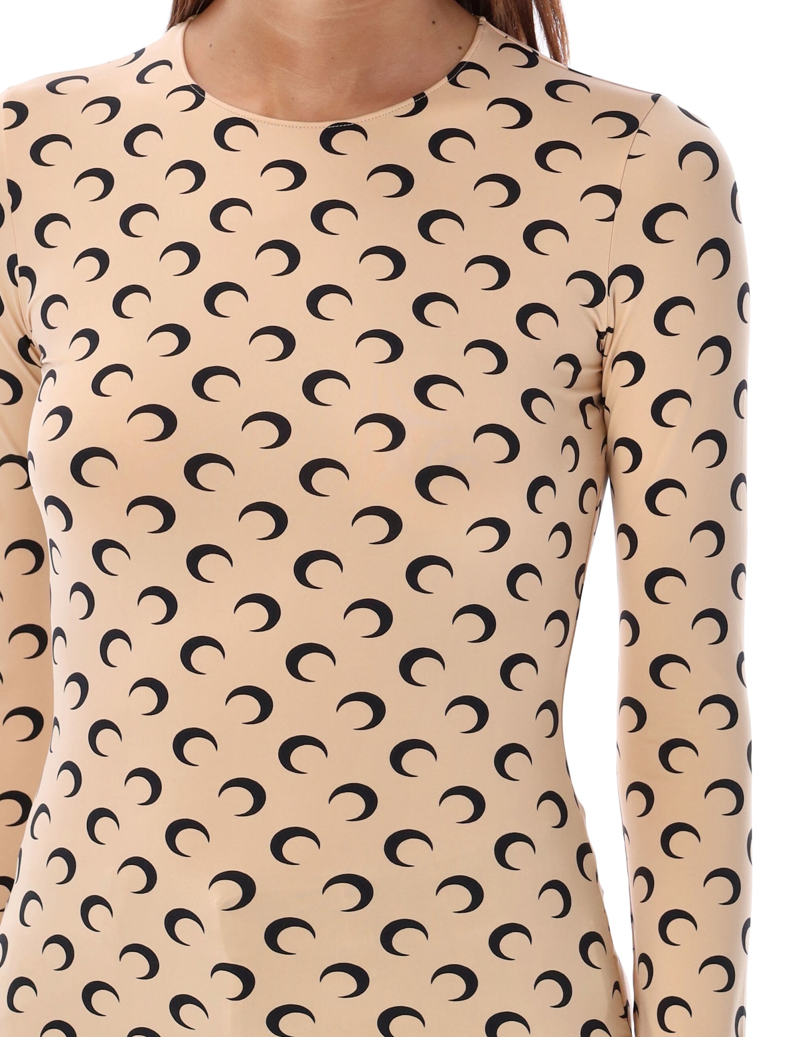 Shop Marine Serre Second Skin Leggings Moon In Tan Black Moon