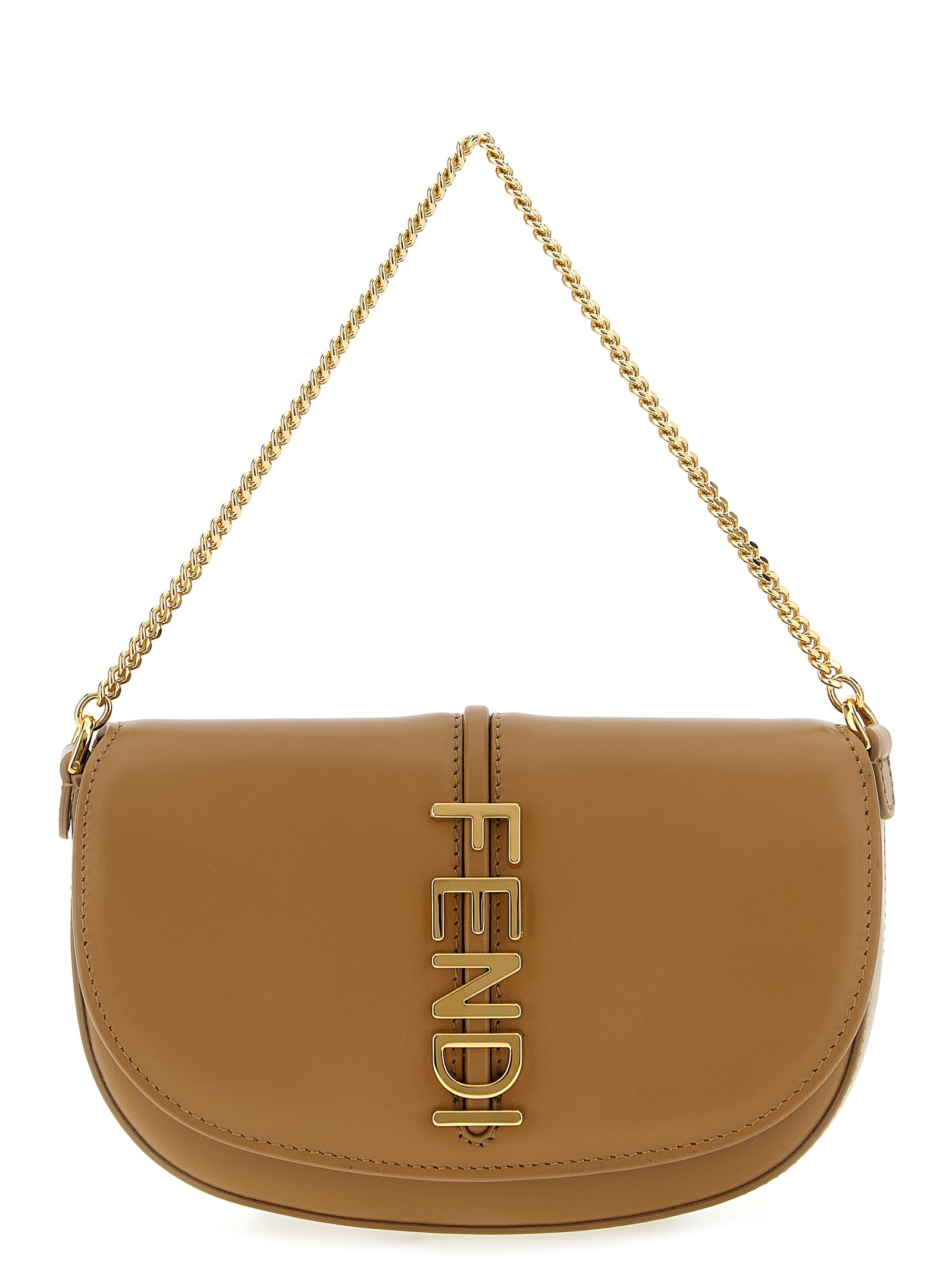 Fendi Graphy Wallet On Chain In Brown