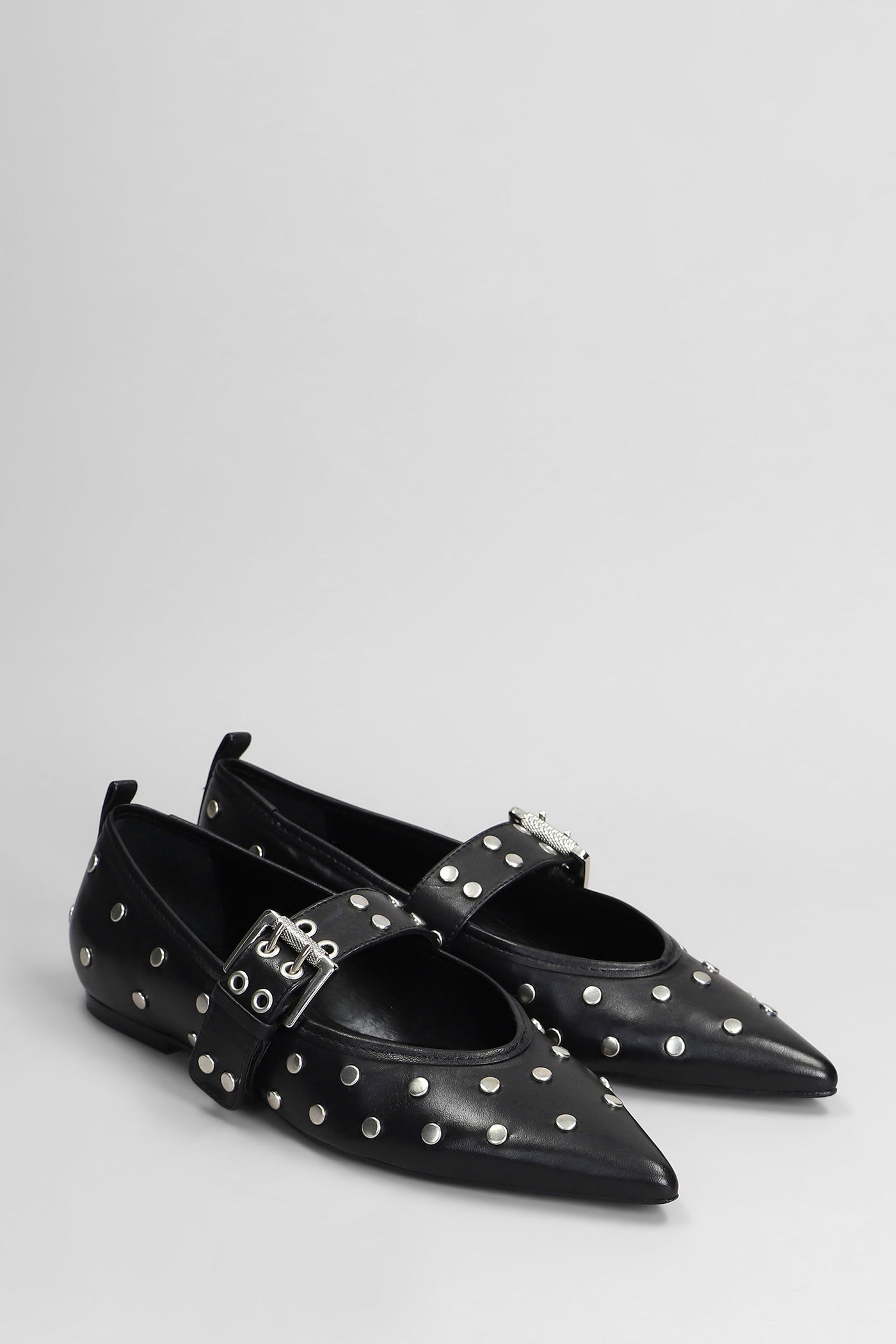 Shop Schutz Ballet Flats In Black Leather