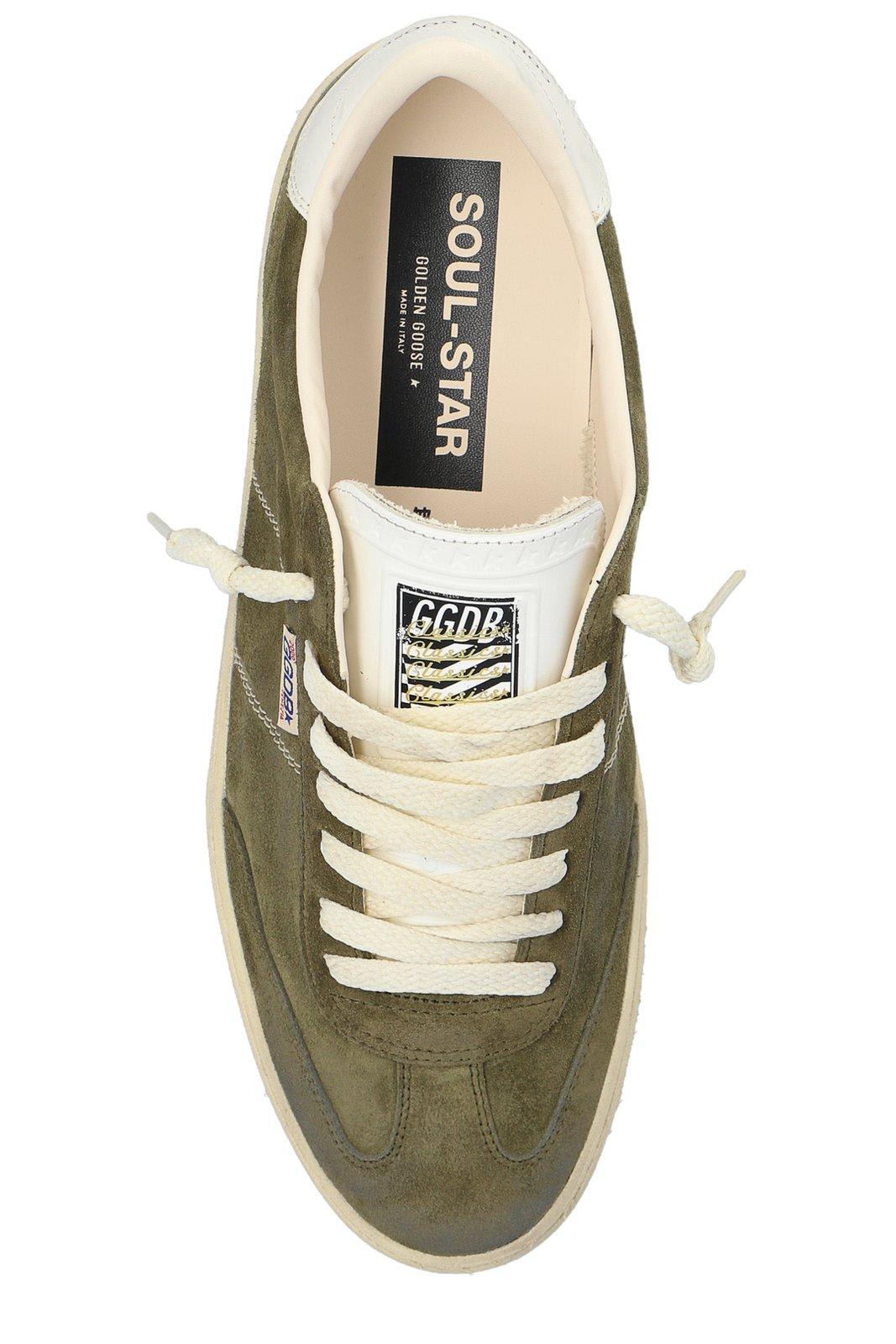 Shop Golden Goose Deluxe Brandsoul Star Low-top Sneakers In Olive Green/white/milk