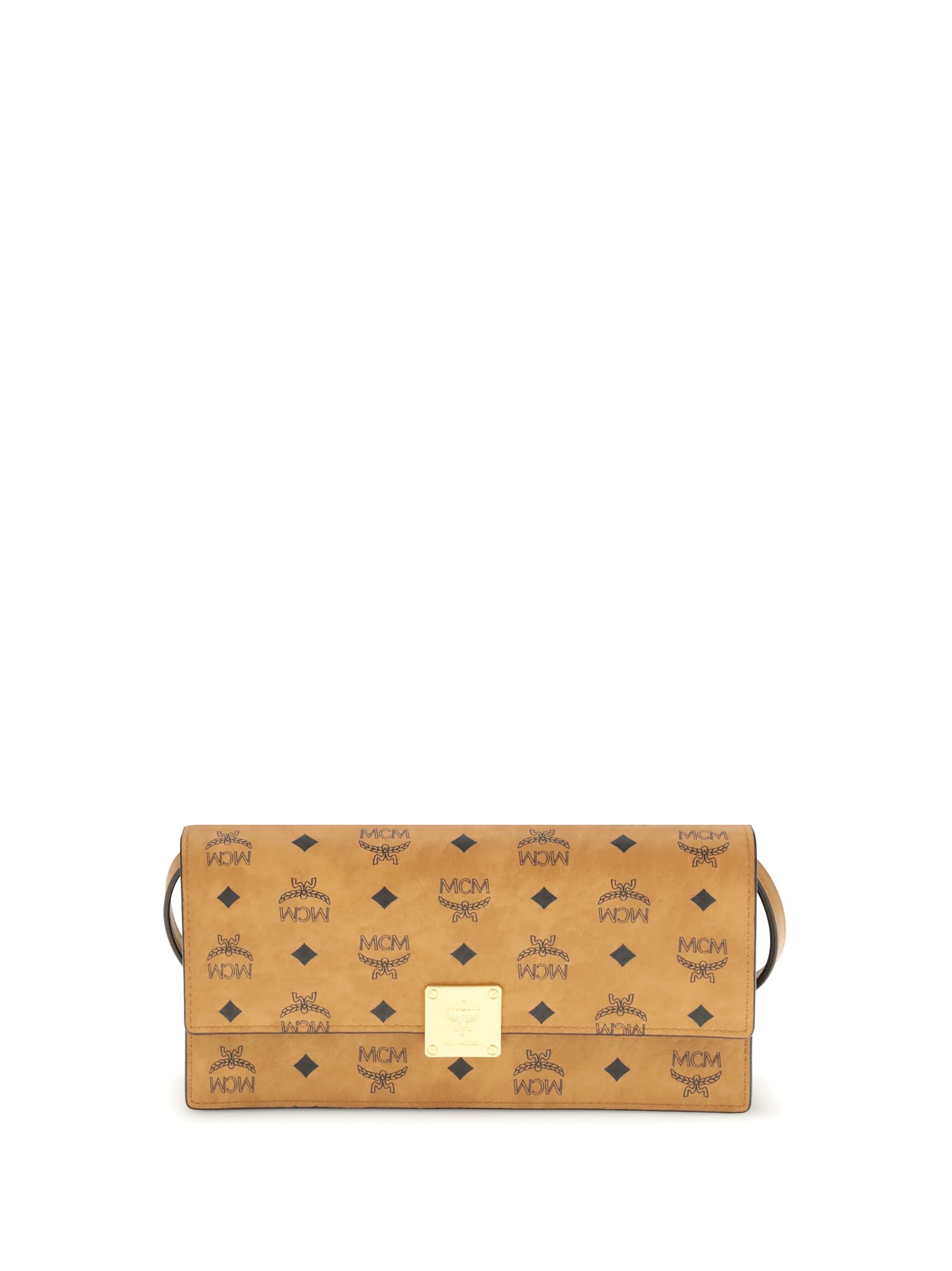 Mcm Canvas Aren Wallet In Brown