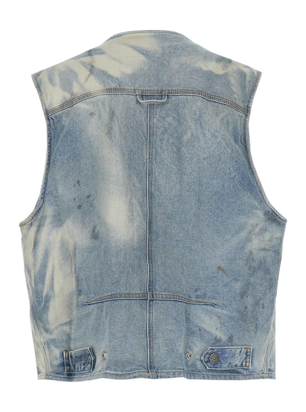 Shop Diesel D-samp-s V-neck Denim Vest