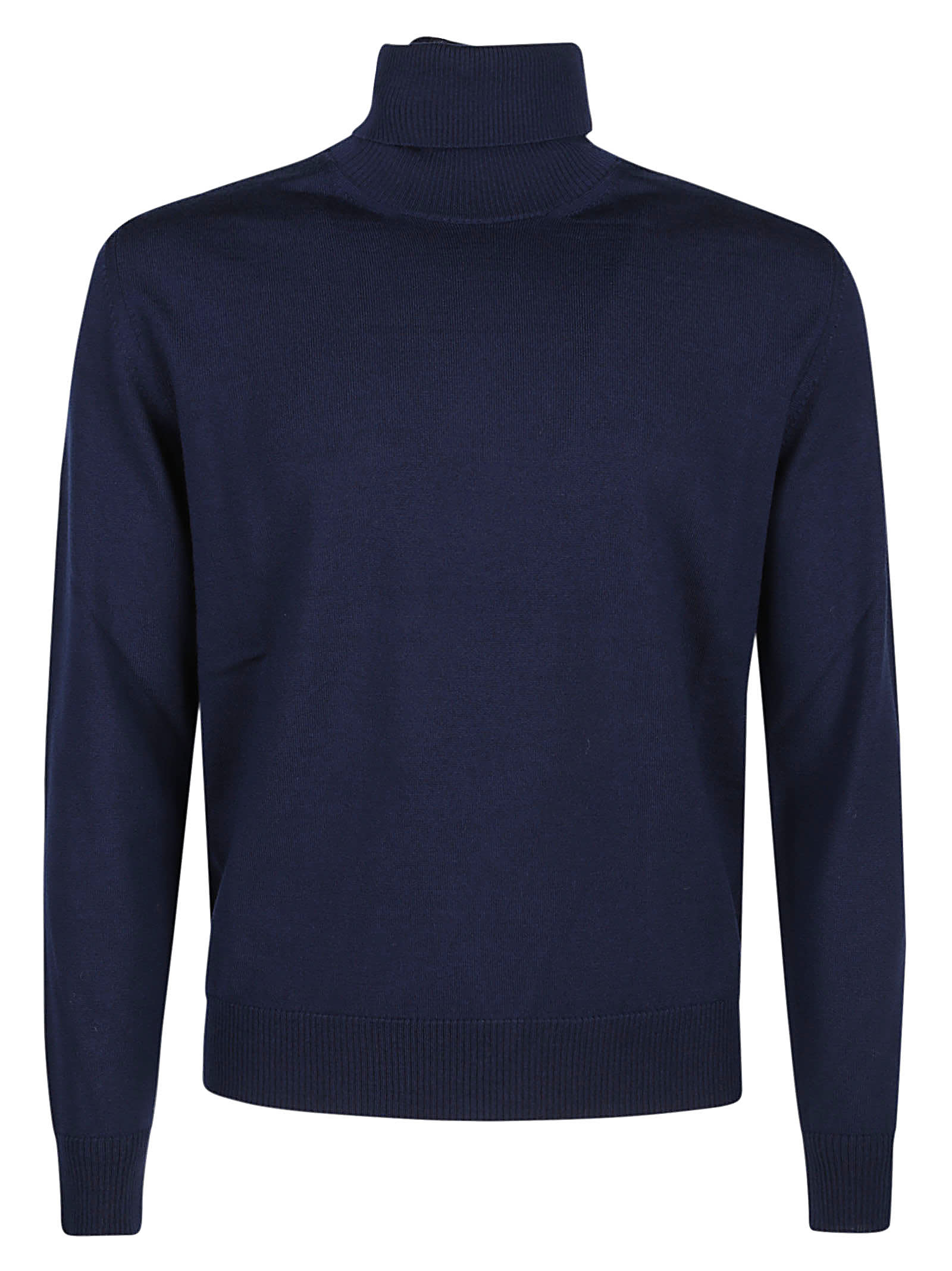 Ballantyne Plain Turtle Neck Sweater In Navy