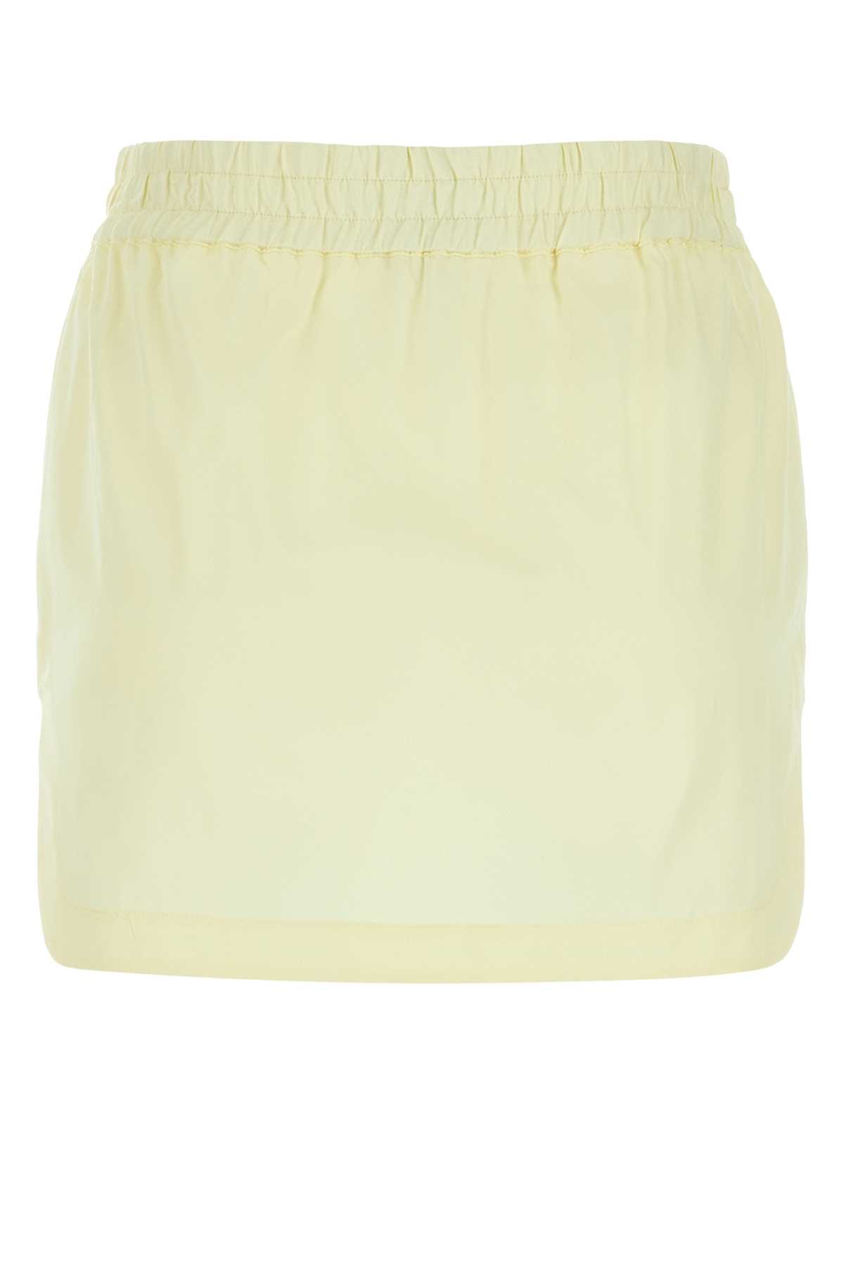 Shop Attico Cream Cotton Rooney Mini Skirt In Lightbanana