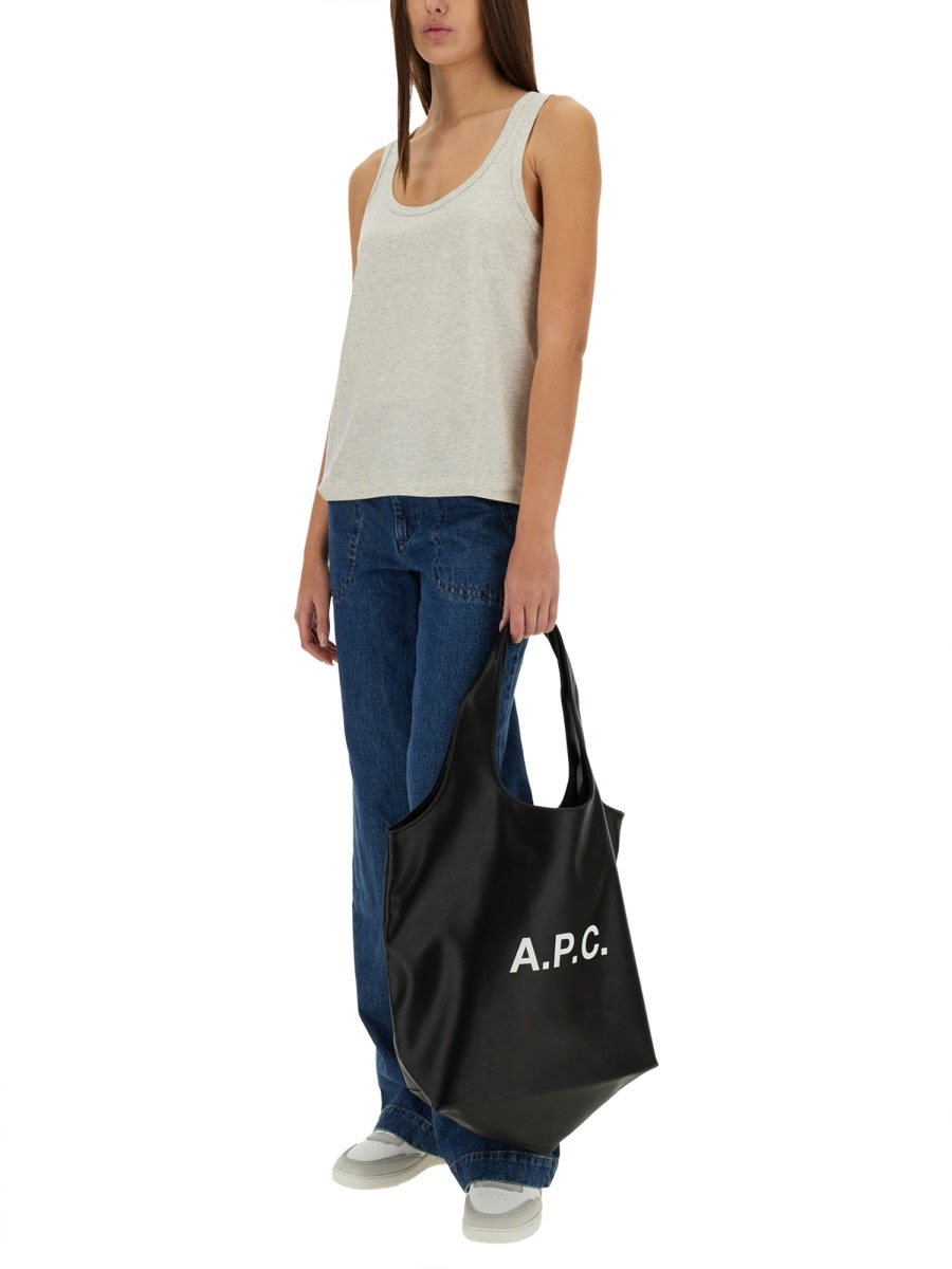 Shop Apc Tops With Logo In Grey