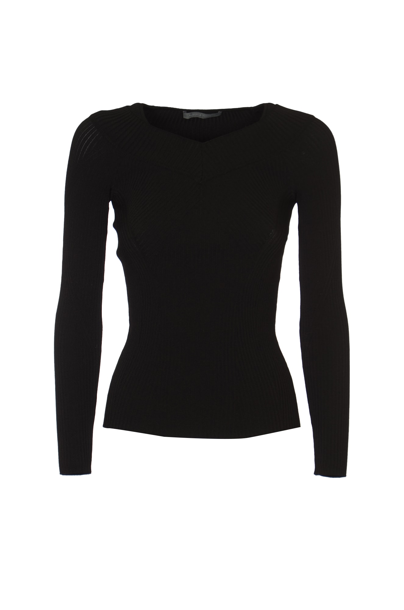 Shop Alberta Ferretti Long-sleeved Sweater In Black