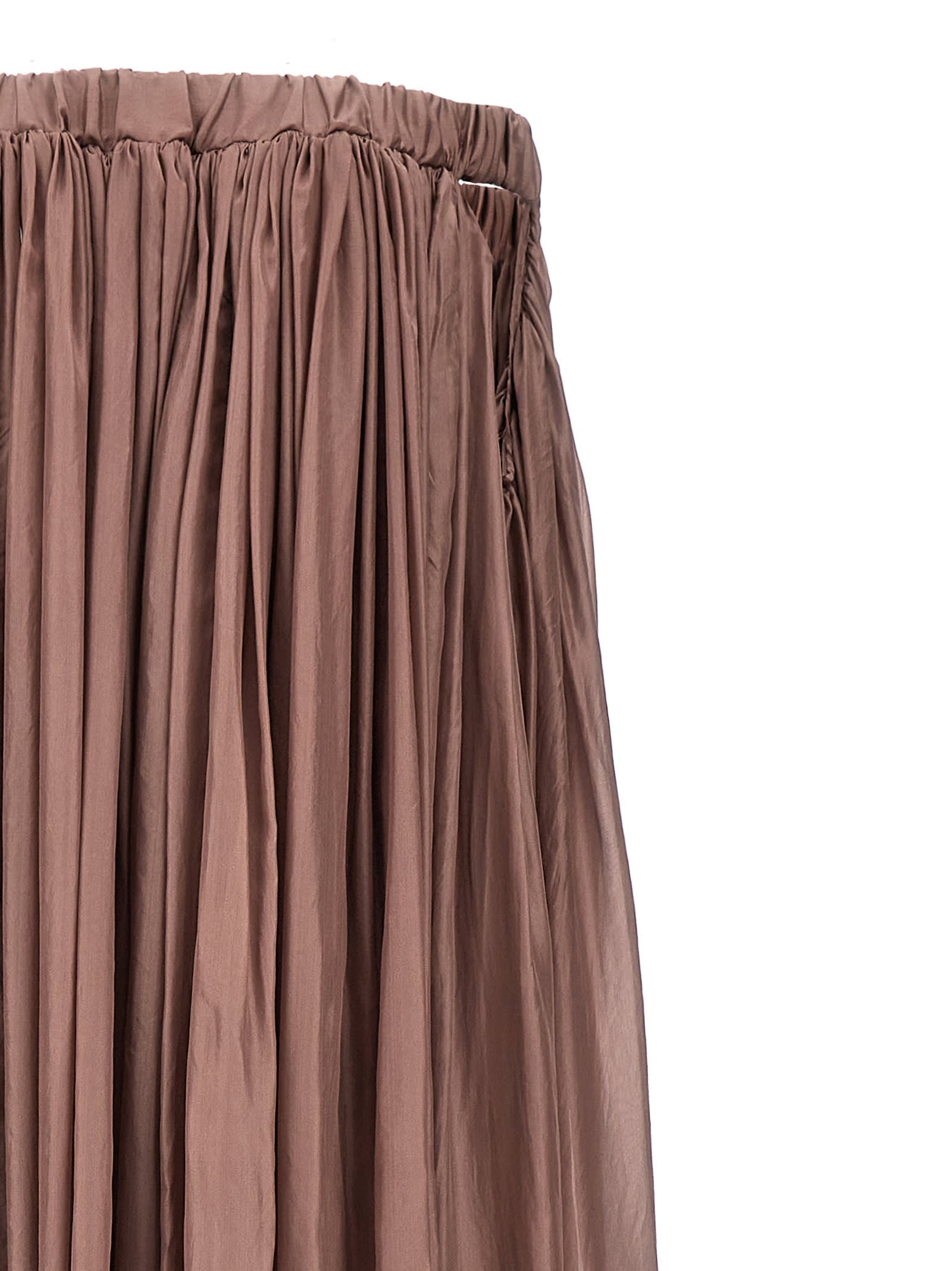 Rick Owens Floor-length Silk Dress With Elasticized Bodice In Pink
