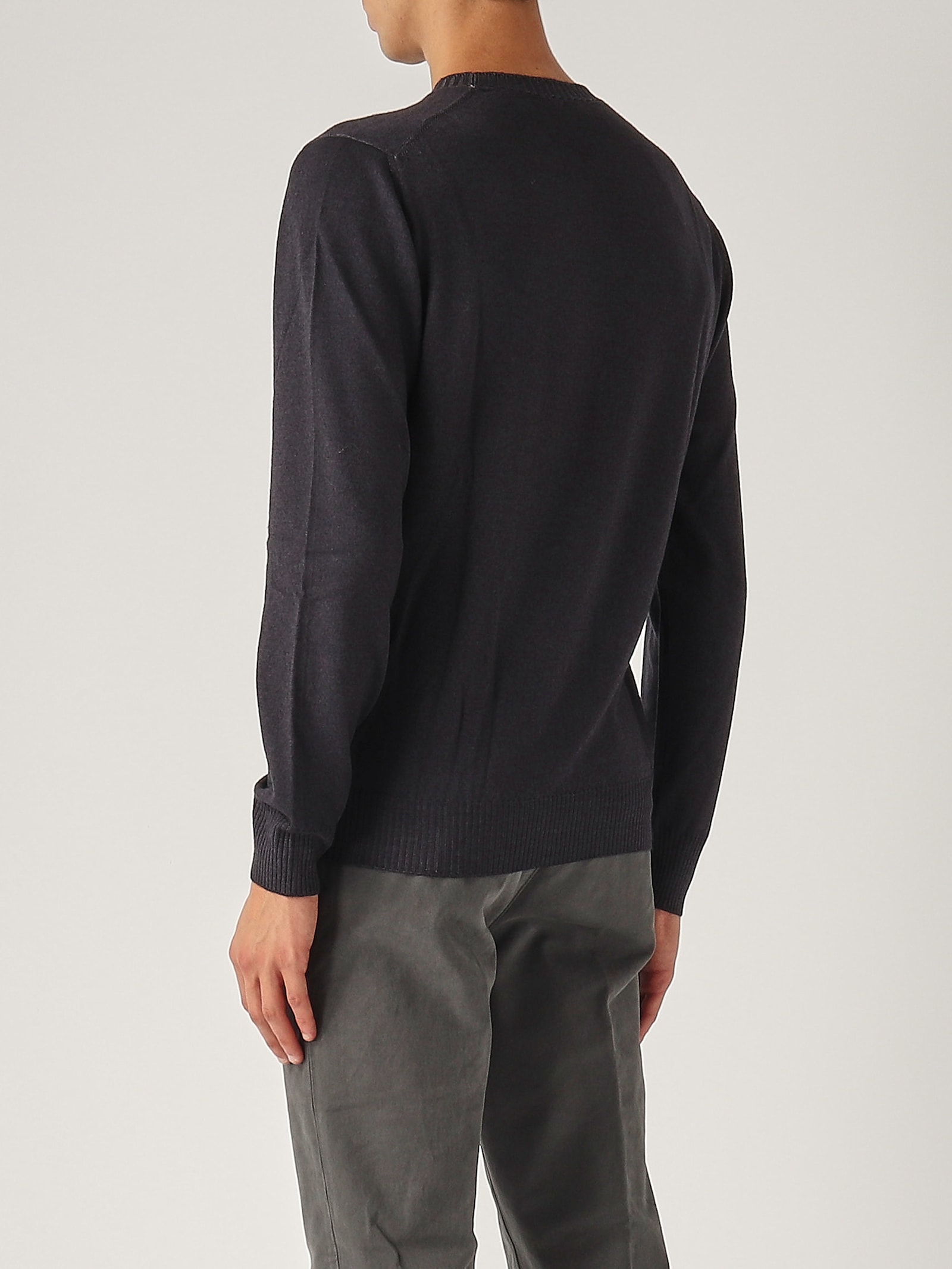 Shop Fay Girocollo Tinta In Capo Sweater In Nero