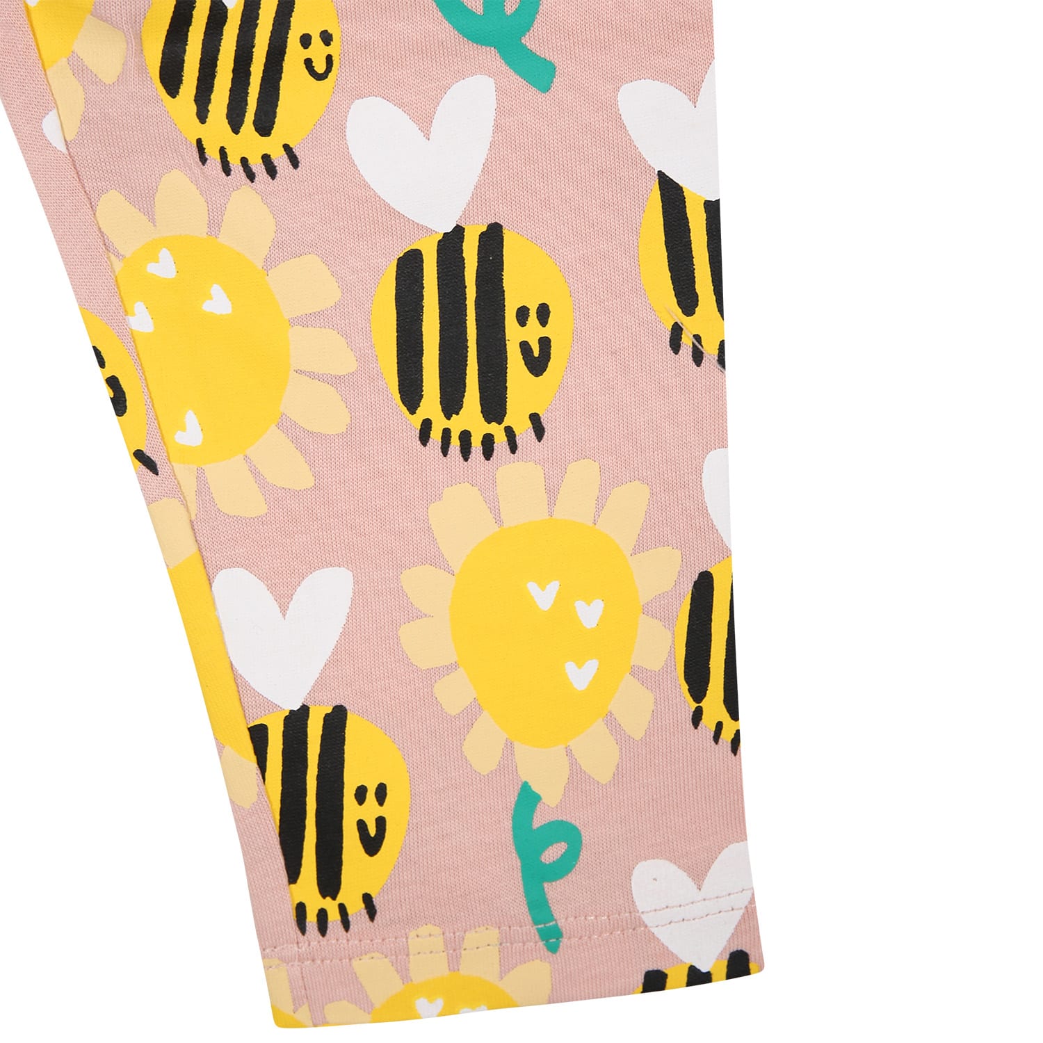 Shop Stella Mccartney Pink Leggings For Baby Girl With All-over Bee Print