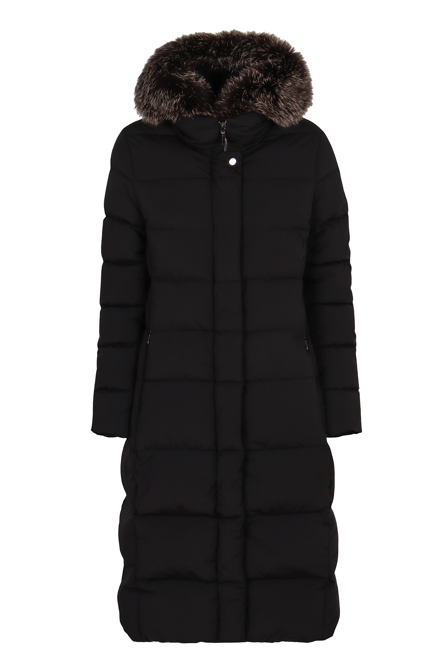 Moorer Long Zagara Down Jacket With Hood In Black