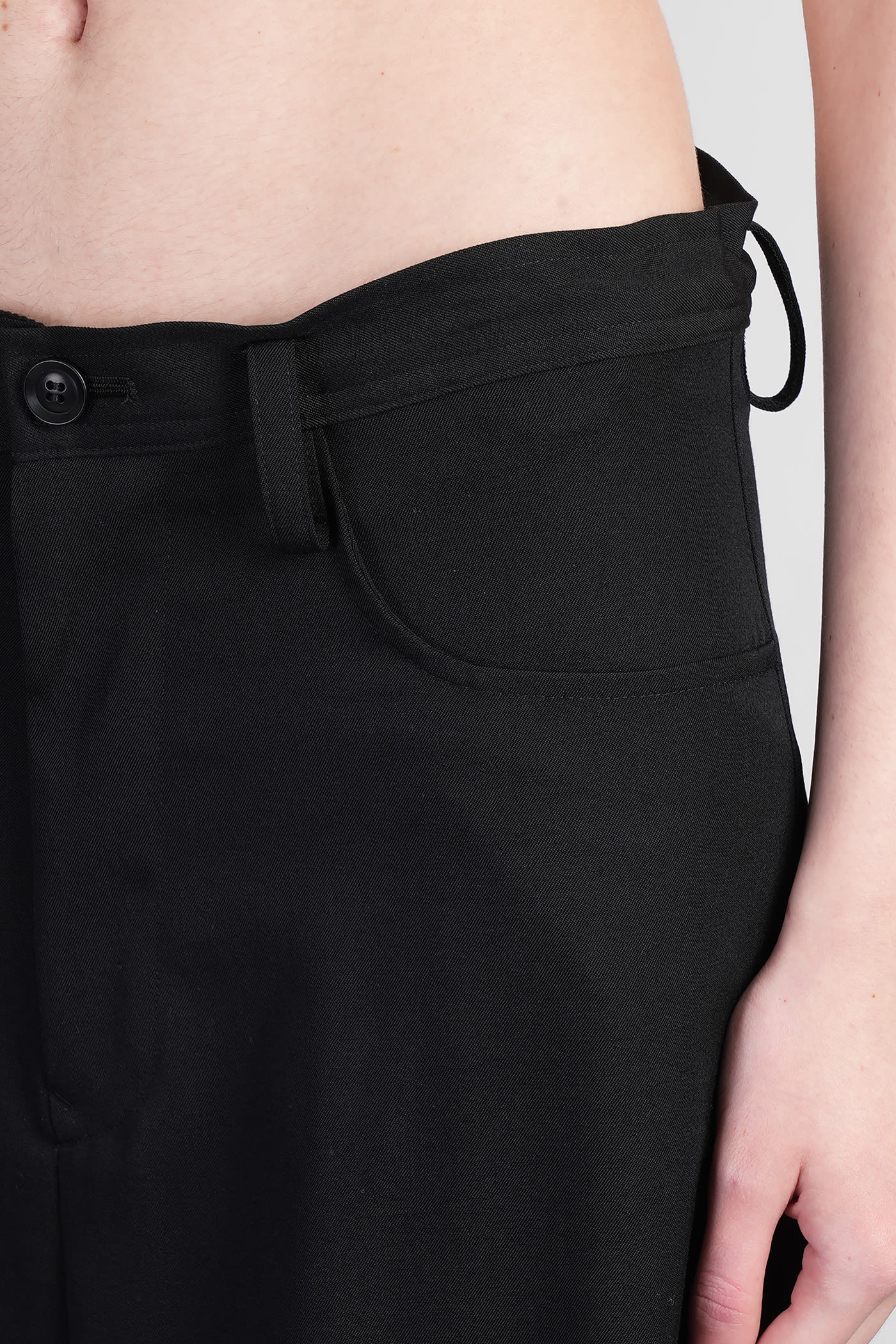 Yohji Yamamoto Pants In Black Wool In Black