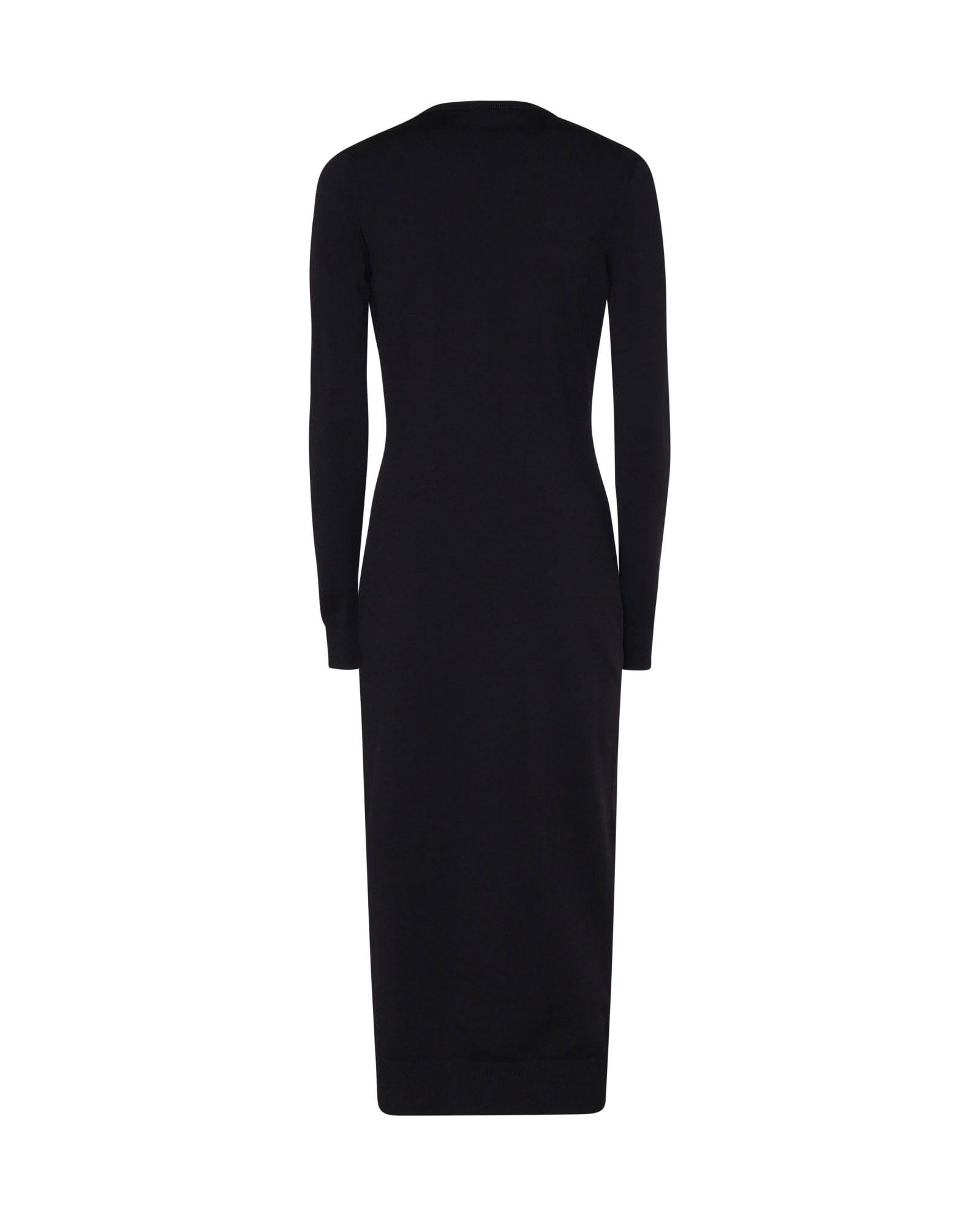 Shop Dolce & Gabbana Long Cardigan In Stretch Viscose Knit In Black