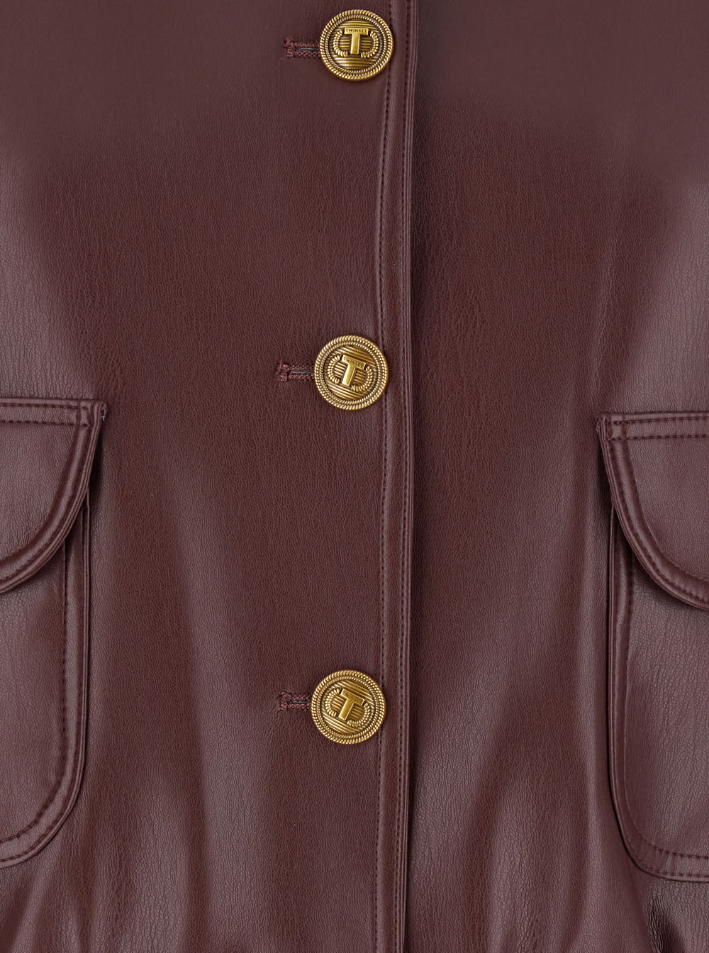 Twinset Button-fastening Jacket In Brown