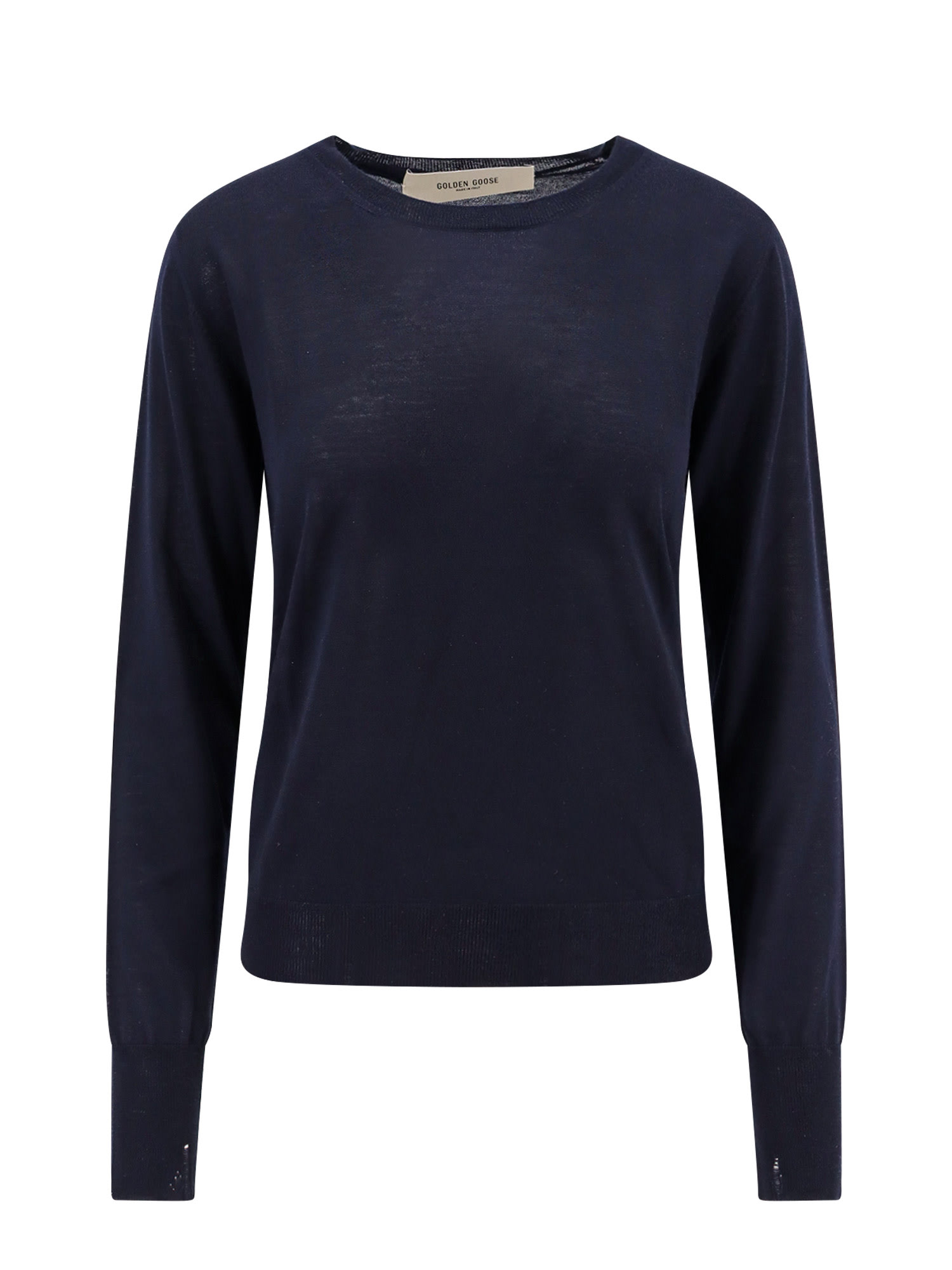 Golden Goose Used Effect Wool Sweater In Blue