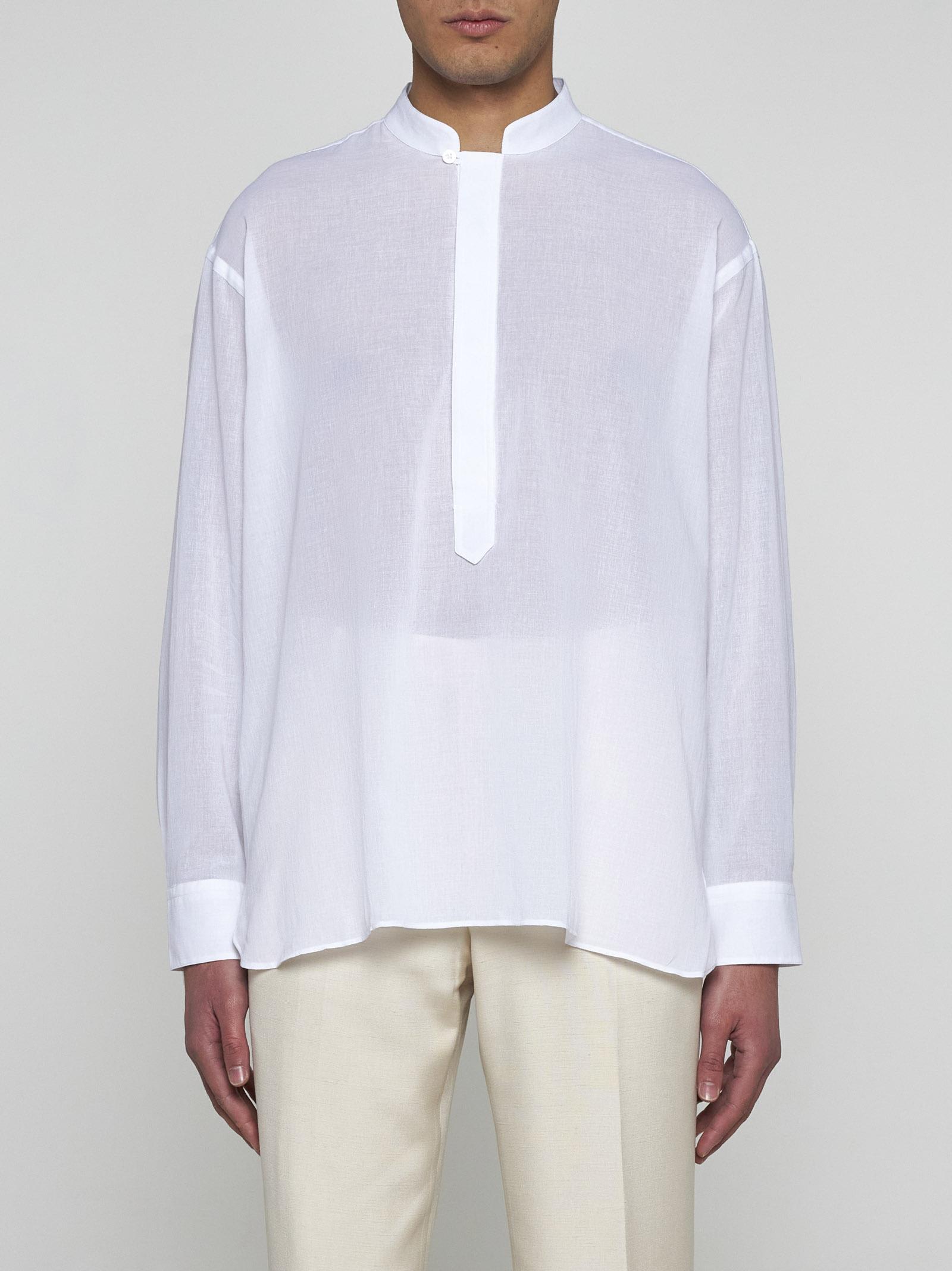 Shop Lardini Button-less Shirt In White