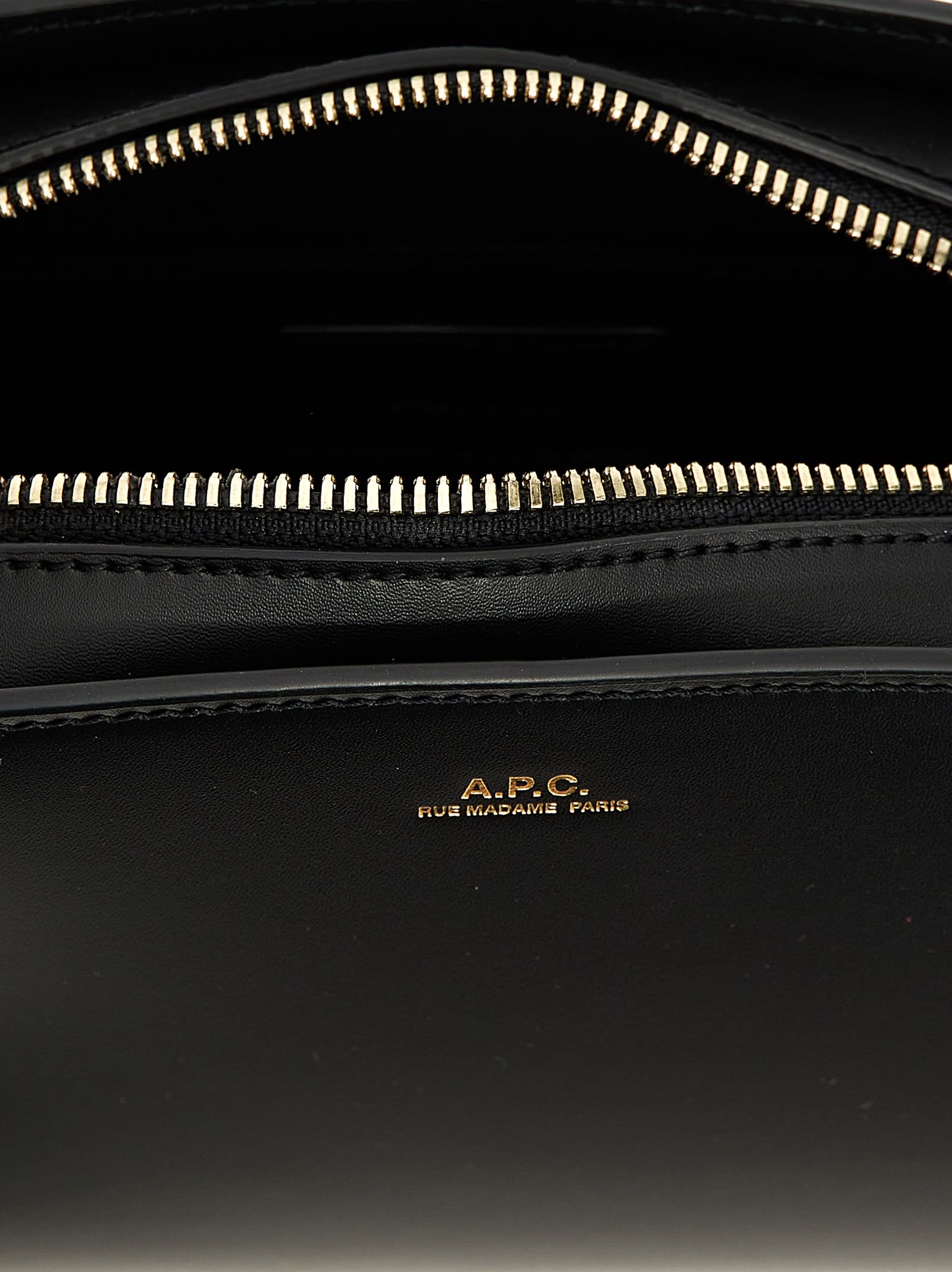 Apc Mini Demi-lune Structured Shoulder Handbag In Black