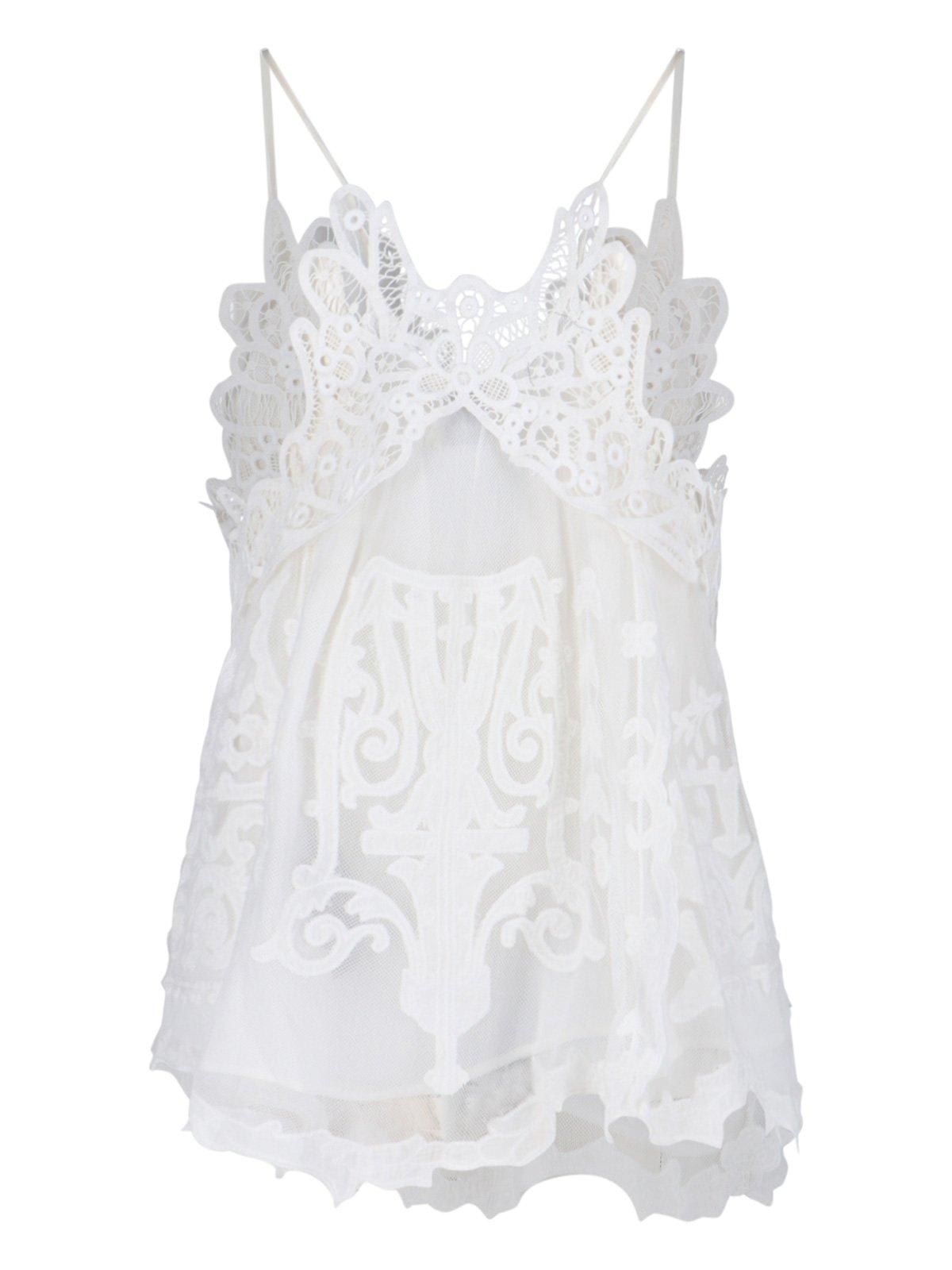 Shop Isabel Marant Victoria Sleeveless Top In White