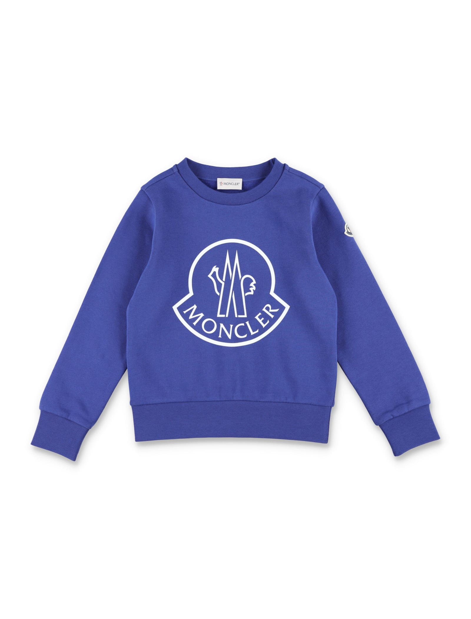 Moncler Kids' Logo Hoodie In Blue