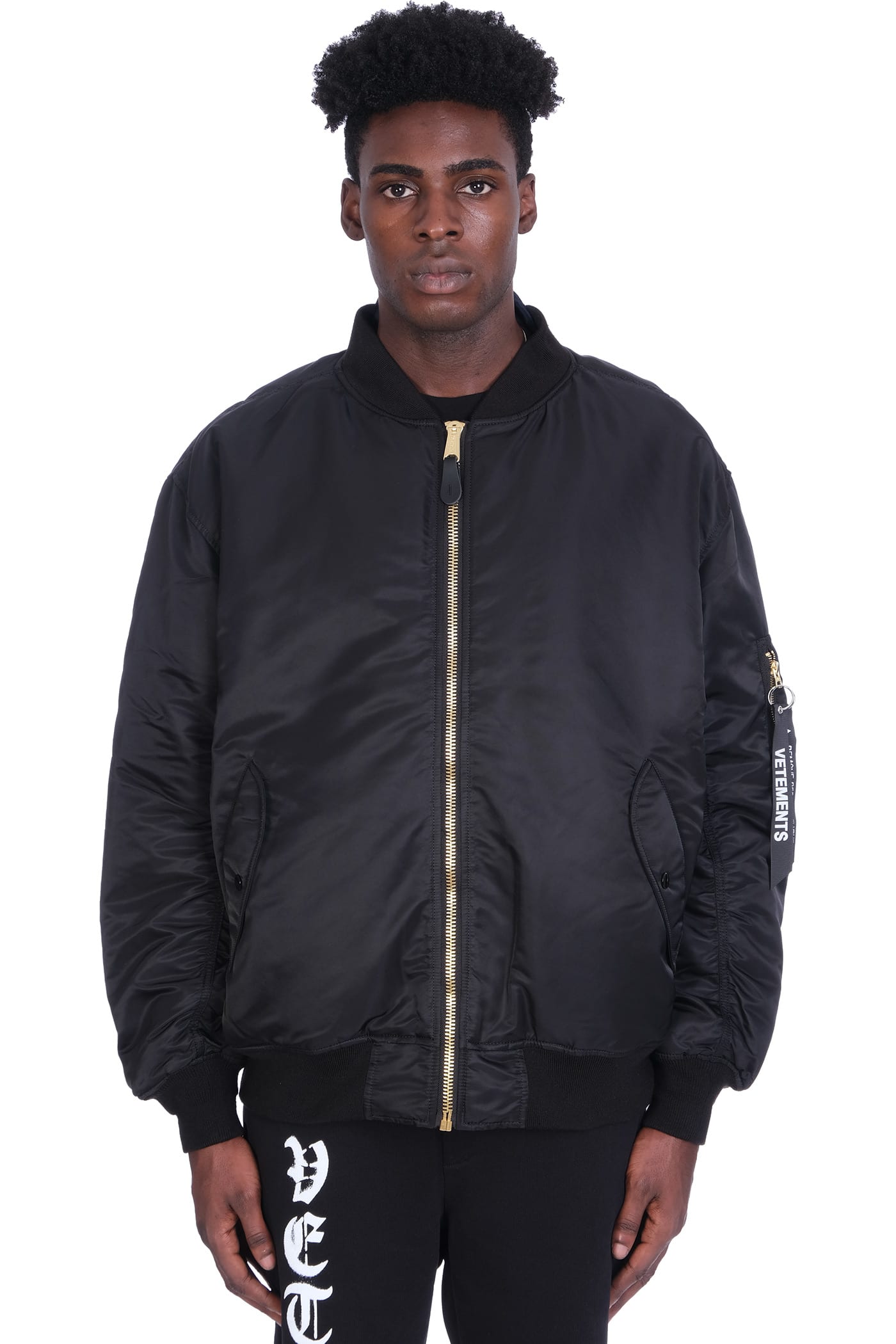 vetements black bomber jacket