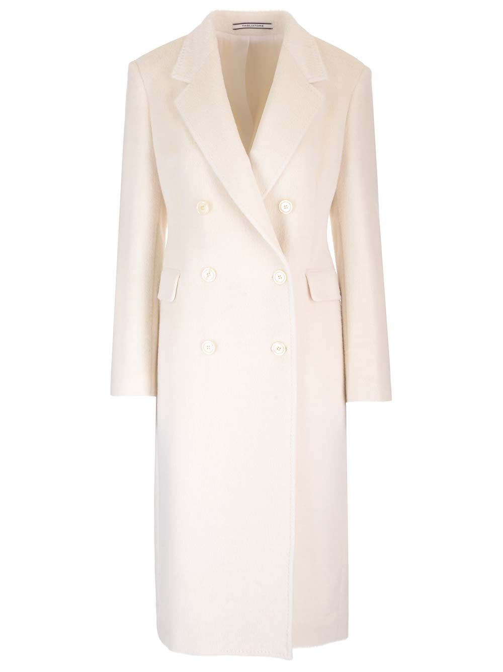 Shop Tagliatore C-meryl Double Breasted Coat White