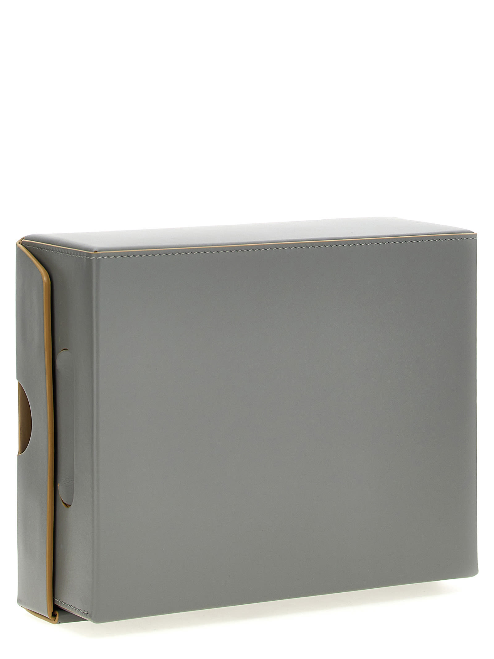 Balenciaga Rectangular Top Handle Clutch Bag In Gray