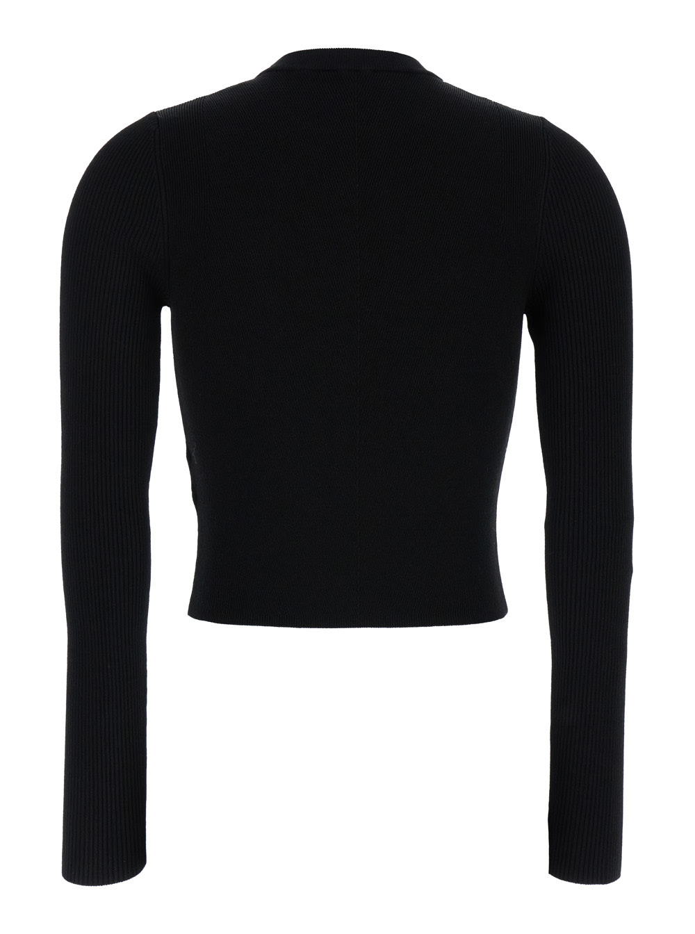 Black M-valaty Top With Logo Plaque In Viscose Woman