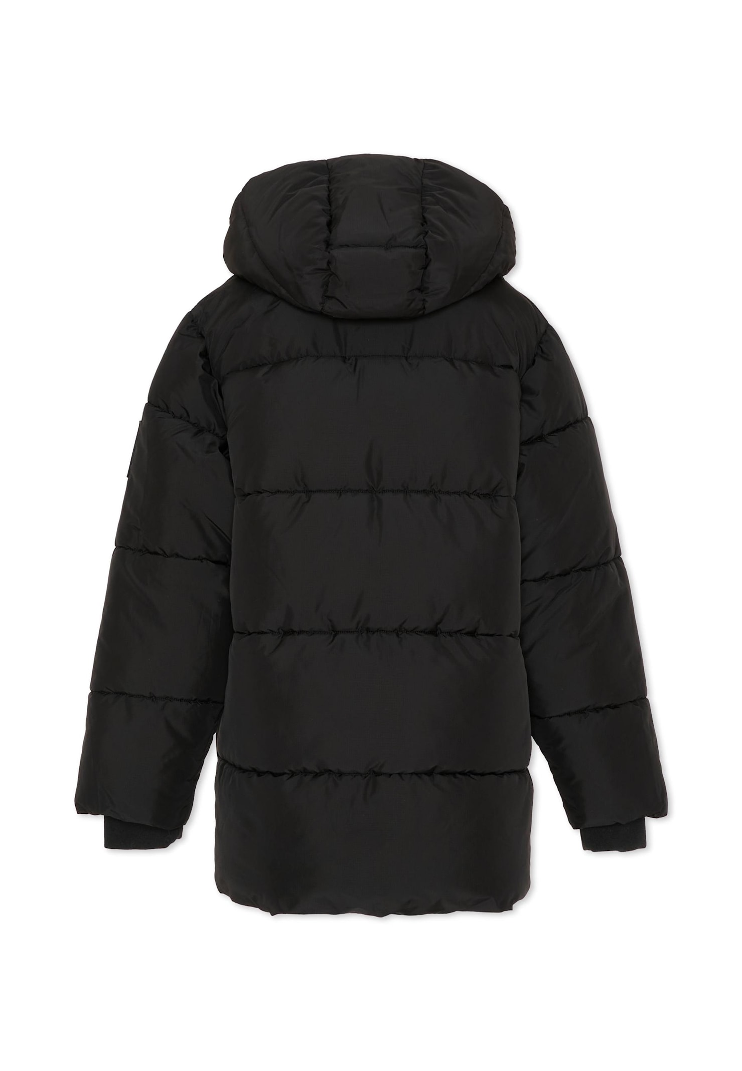 Msgm Black Down Jacket For Kids With Logo In Black