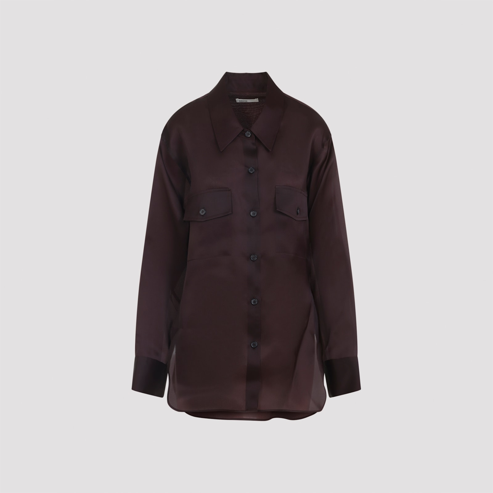 Khaite Womens Almandine Matteo Relaxed-fit Silk Shirt In Burgundy