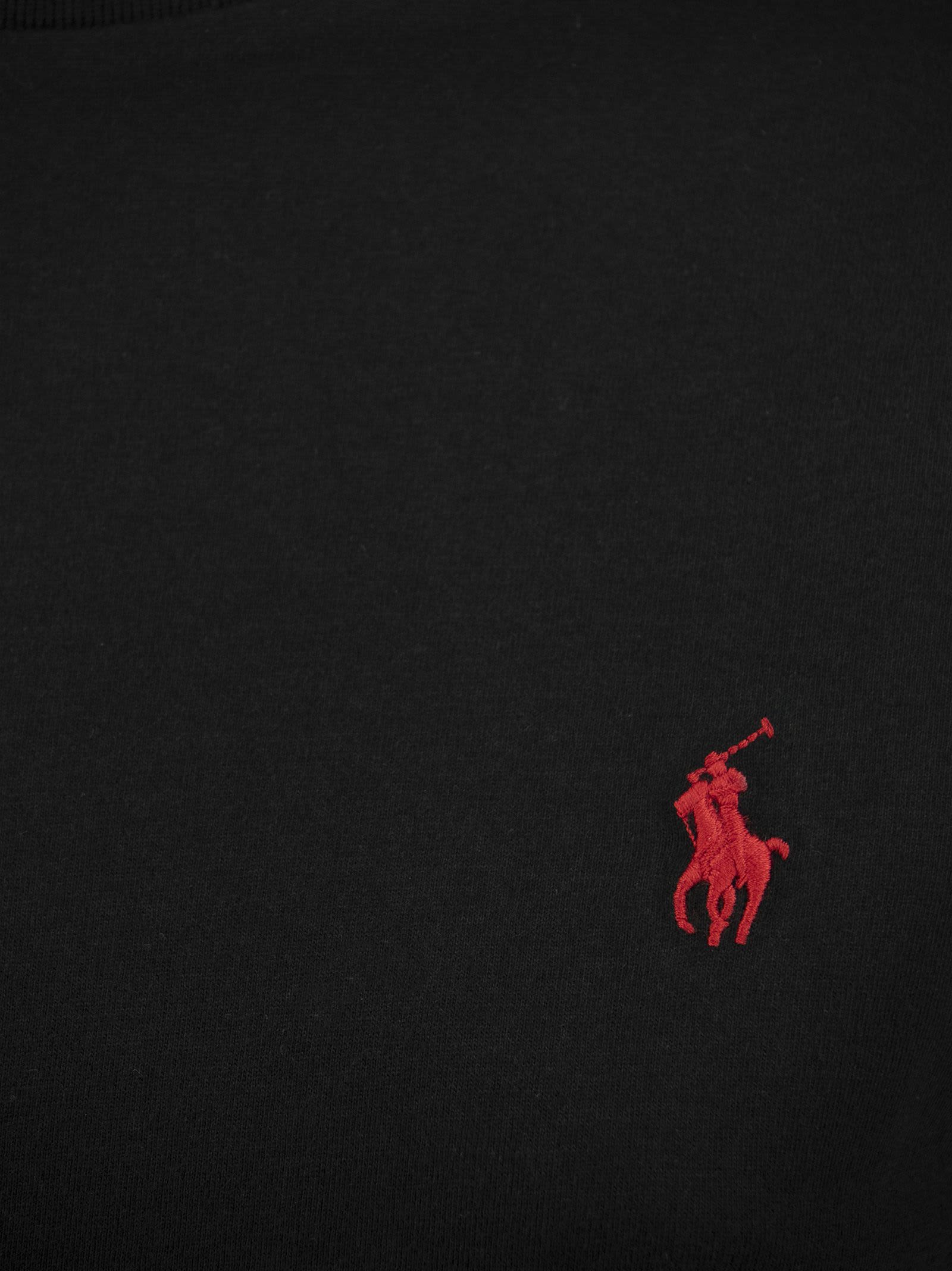 Polo Ralph Lauren Logo Embroidered Regular T-shirt In Black