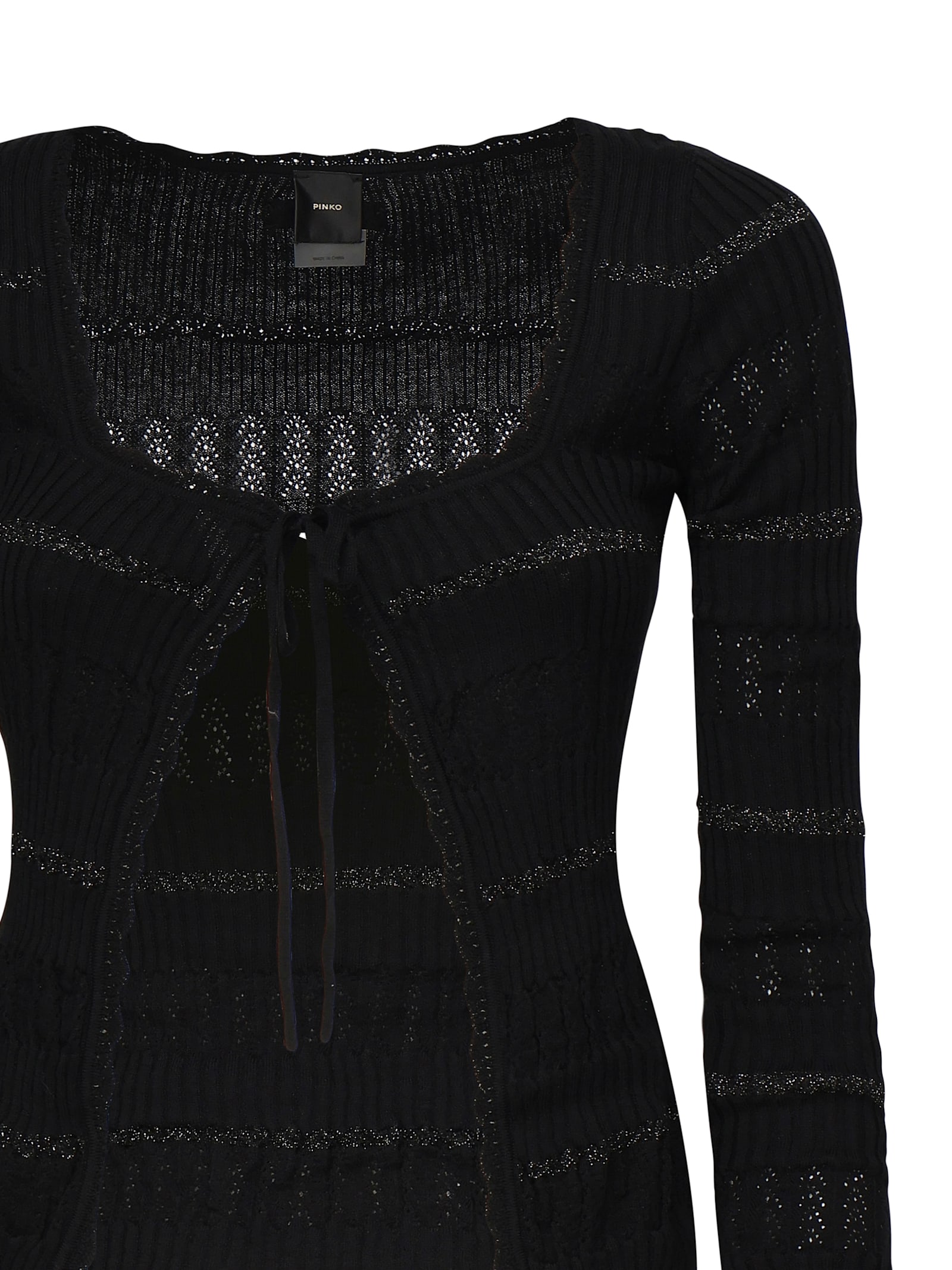 Pinko Long-sleeved Polo With Metallic Stripe