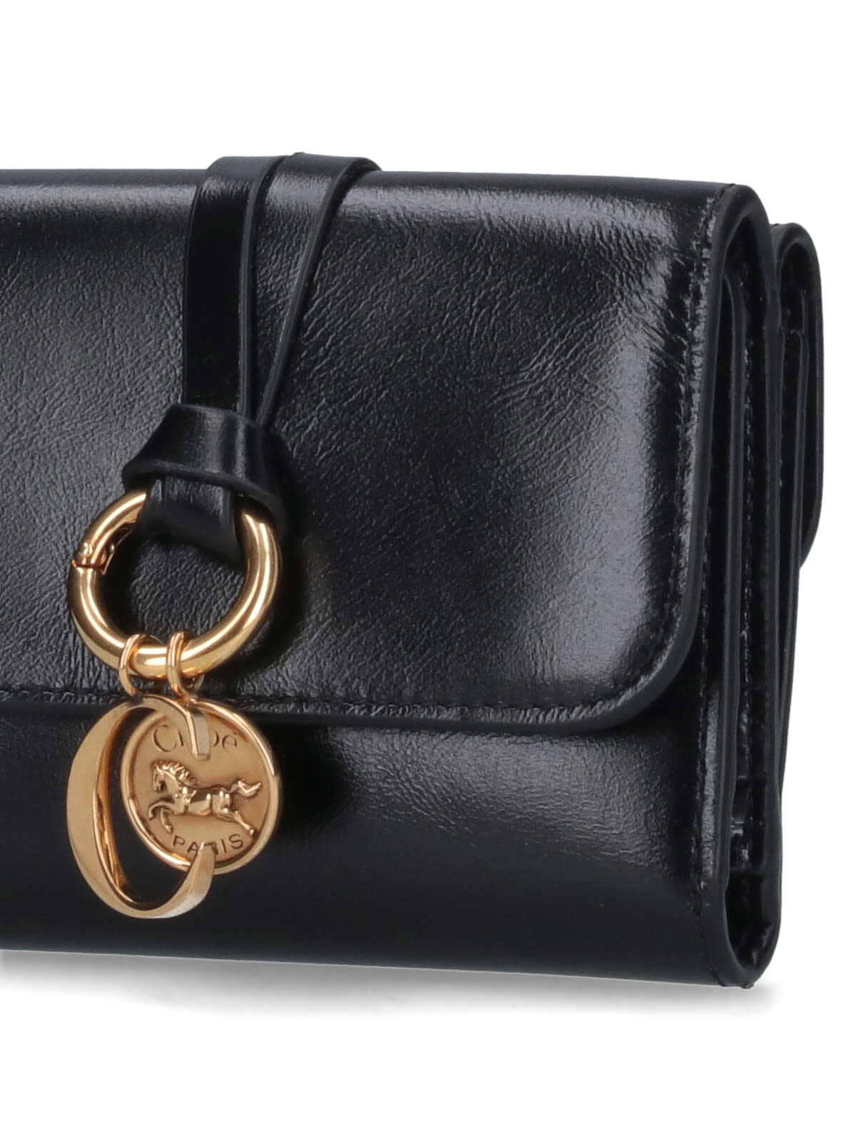 Chloé Alphabet Leather Wallet In Black