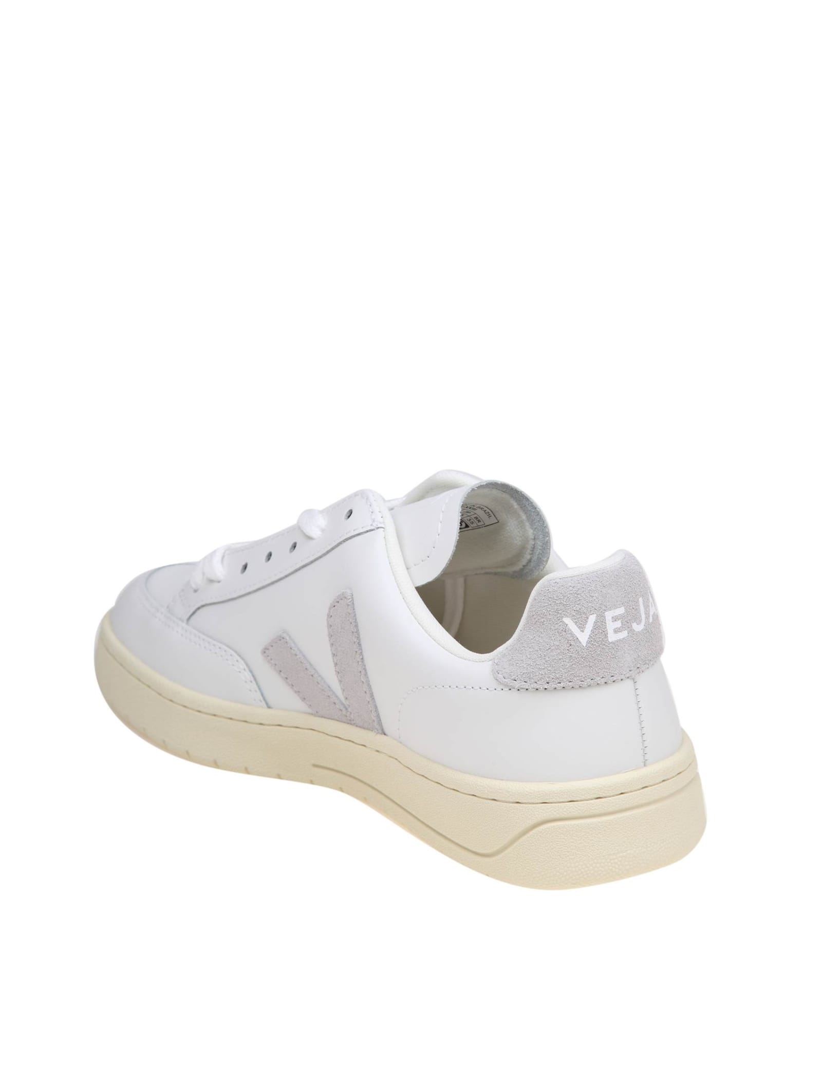 Shop Veja V 12 Sneakers In White/grey Leather In White/light Grey