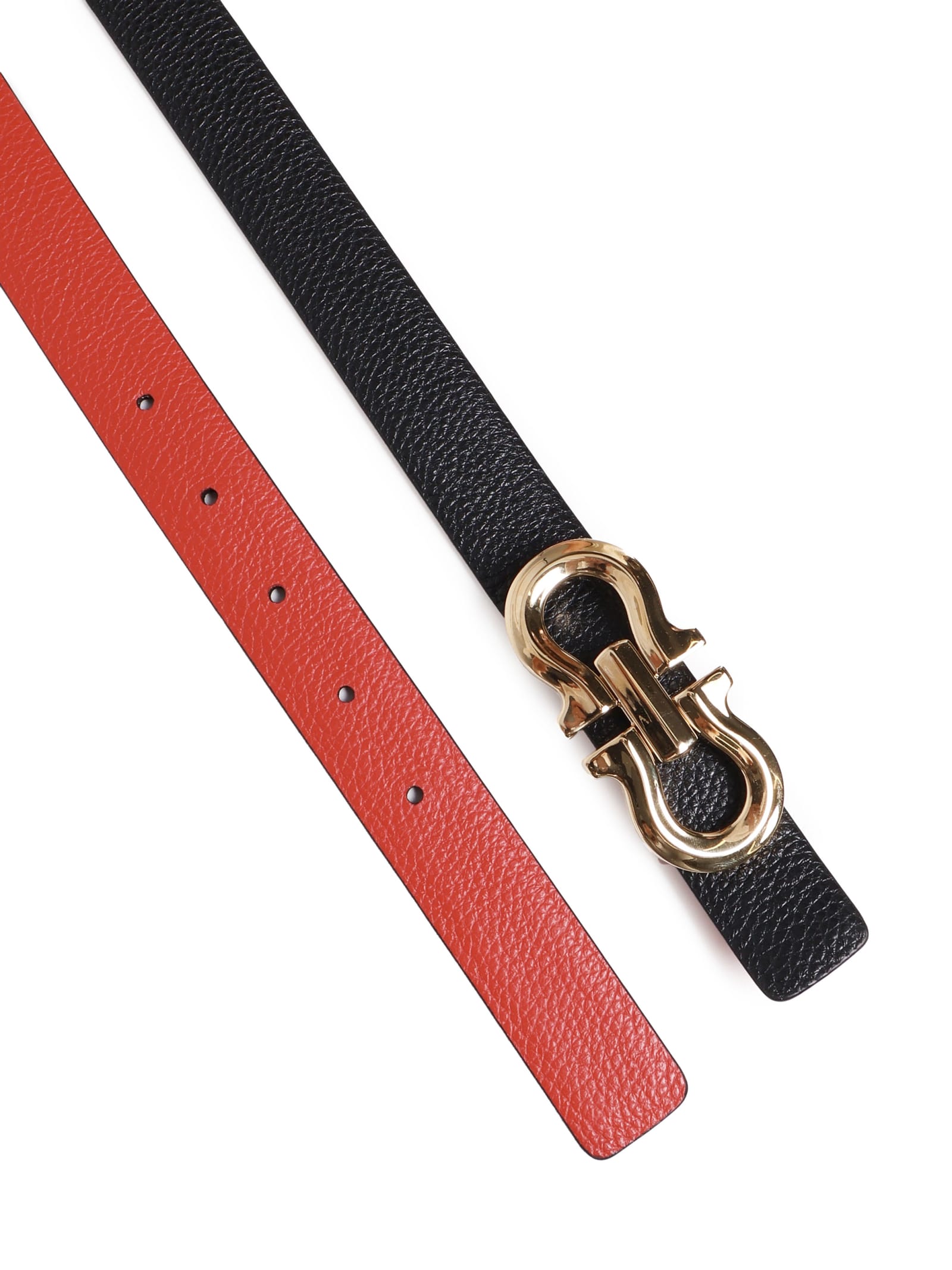 Shop Ferragamo Reversible Calfskin Belt In Black