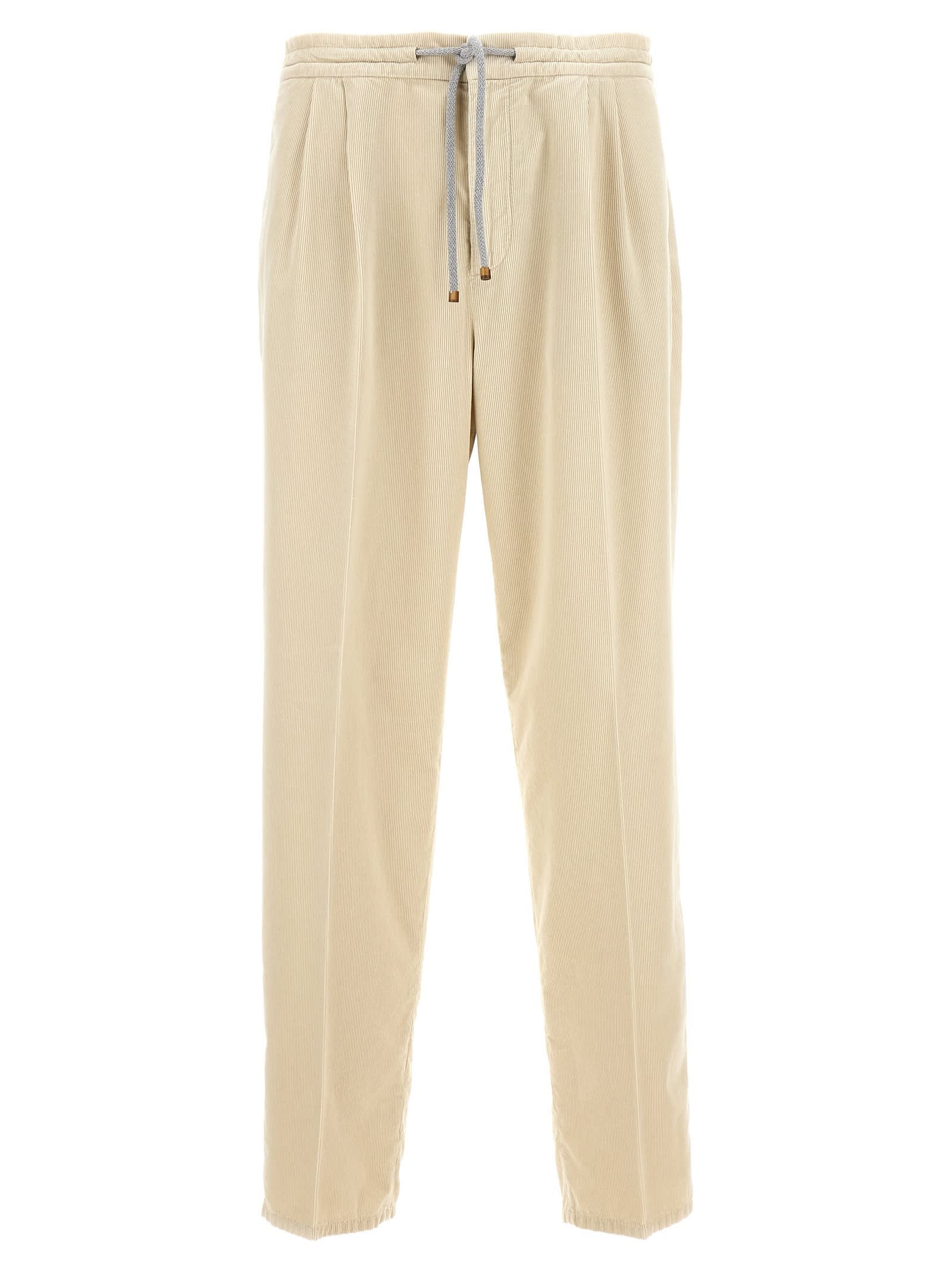 Shop Brunello Cucinelli Corduroy Trousers In Calcare