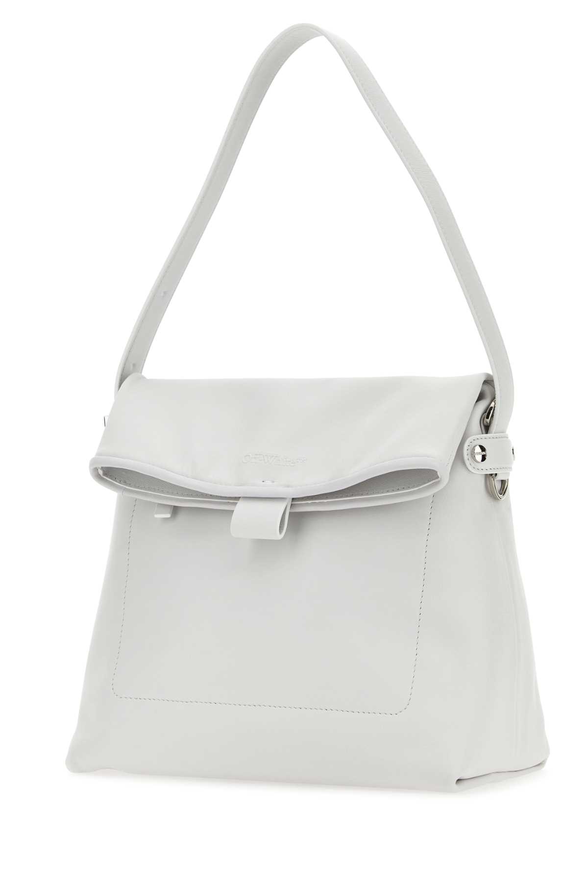 Shop Off-white White Leather Booster Shoulder Bag