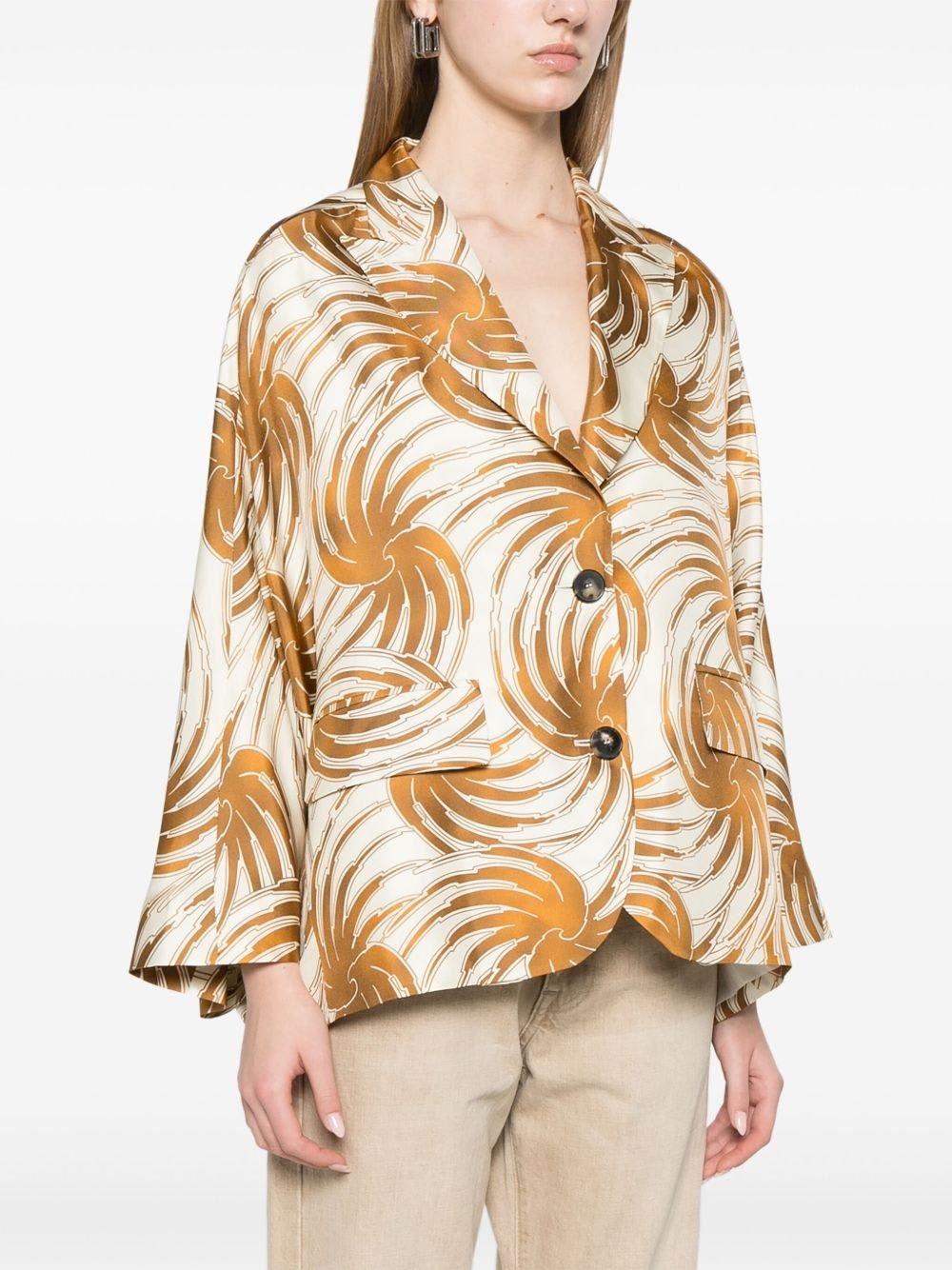 Alberto Biani Multicolor Printed Caban Jacket