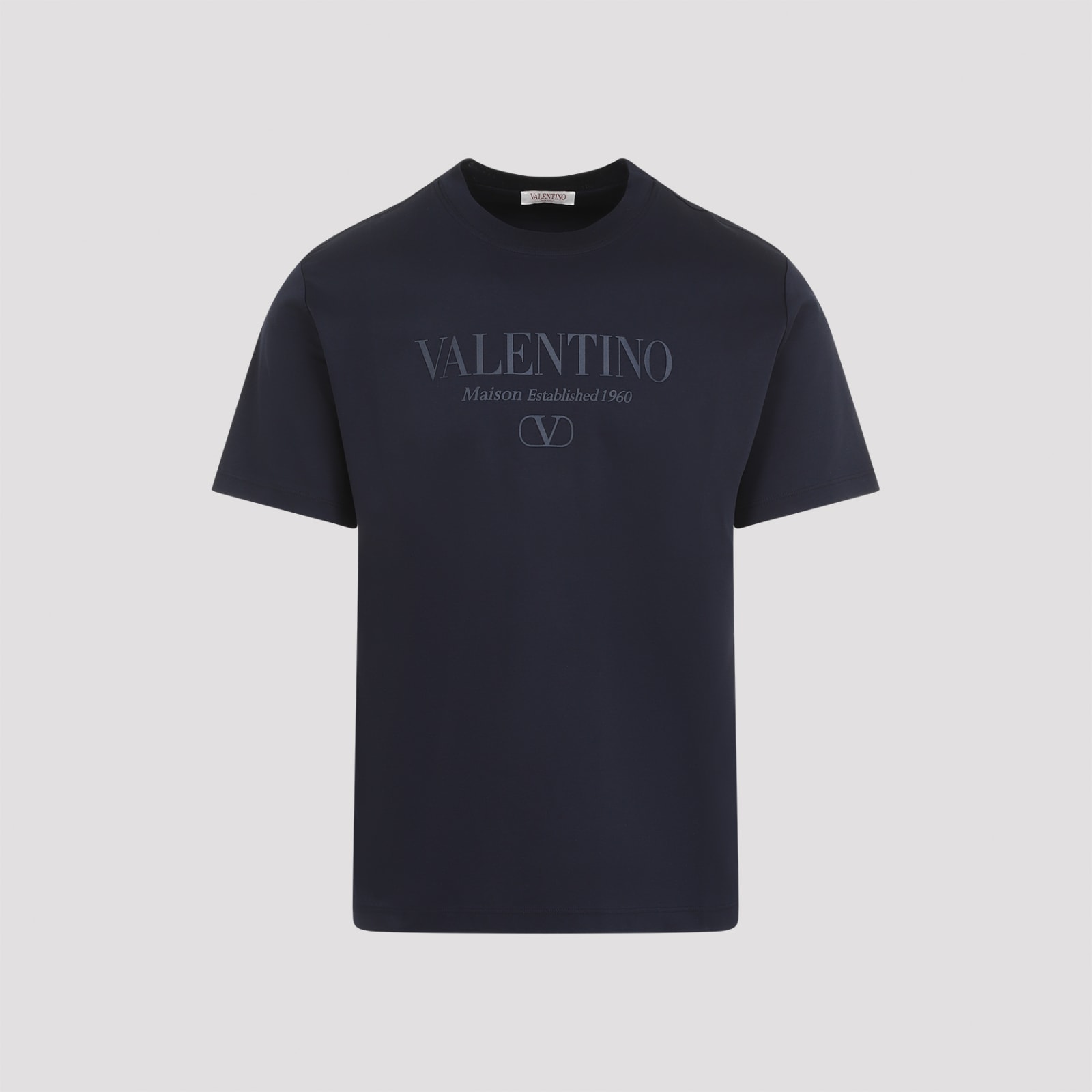 Shop Valentino Cotton T-shirt In Navy