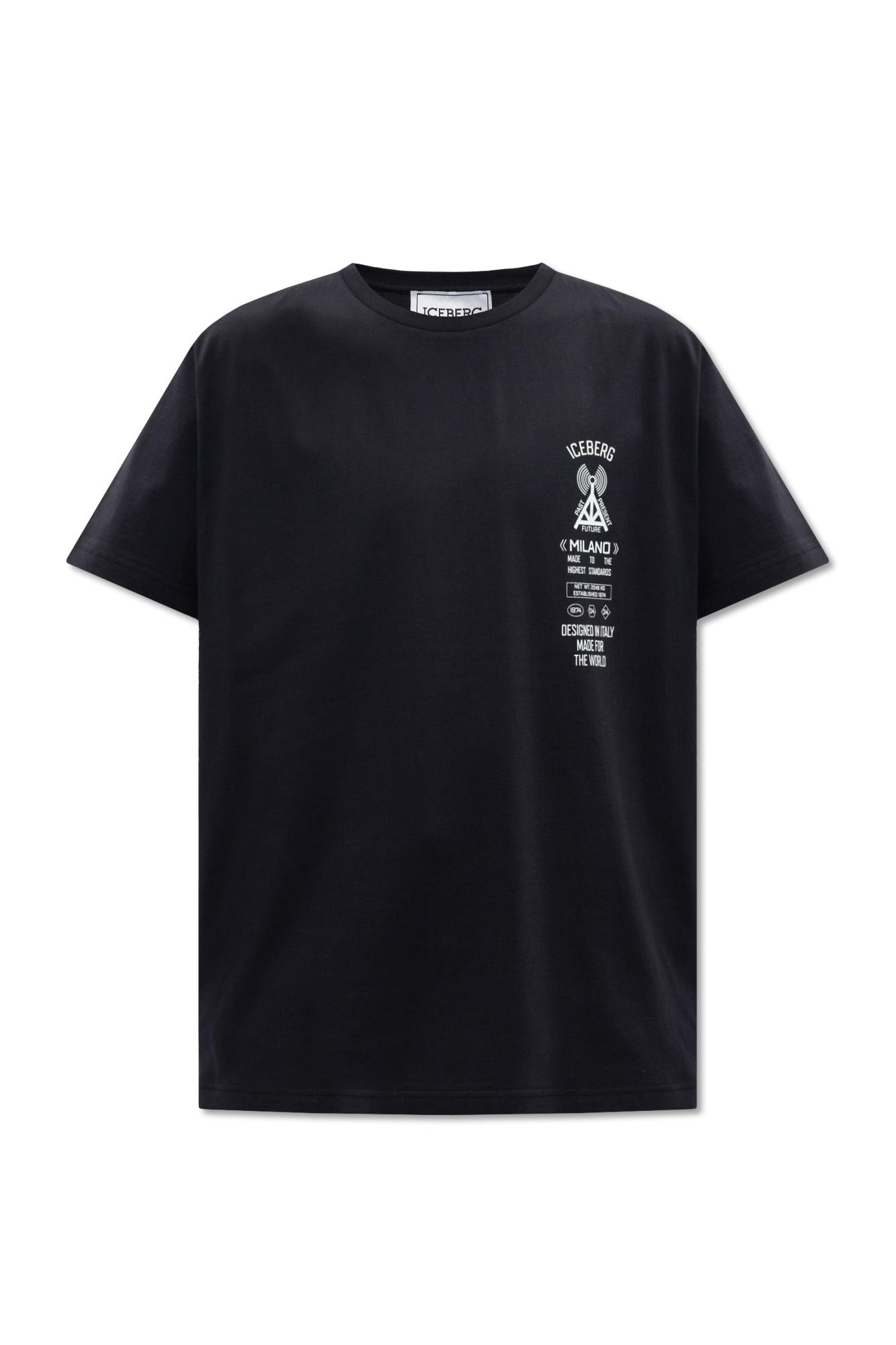 Shop Iceberg Logo T-shirt In Black